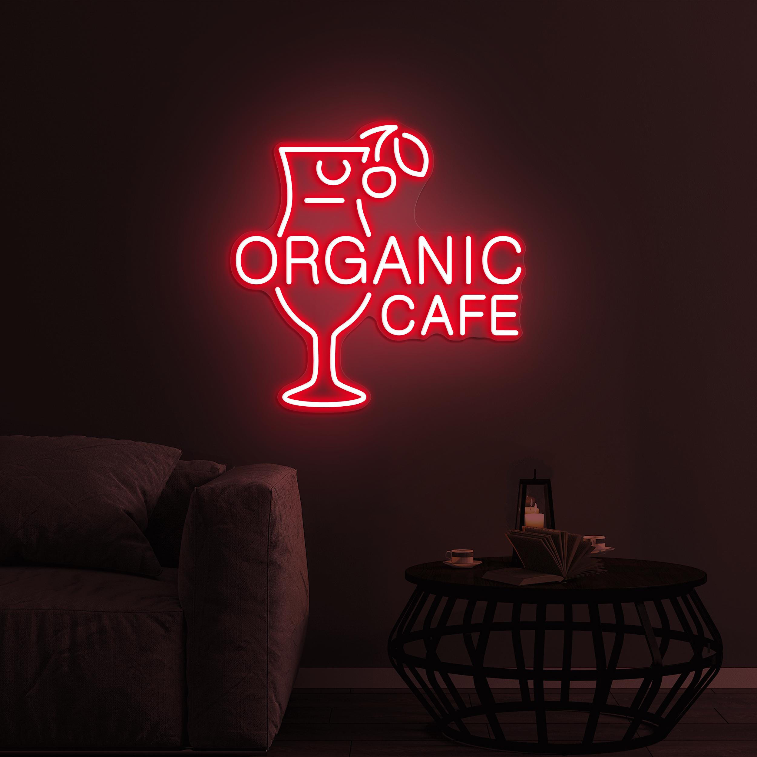 Organic Cafe Neon Sign, Organic Cafe Neon Light, Juice Glass Wall Decor, Club Wall Room Decor, Drink Store Neon Light, Cafe LED Wall Art