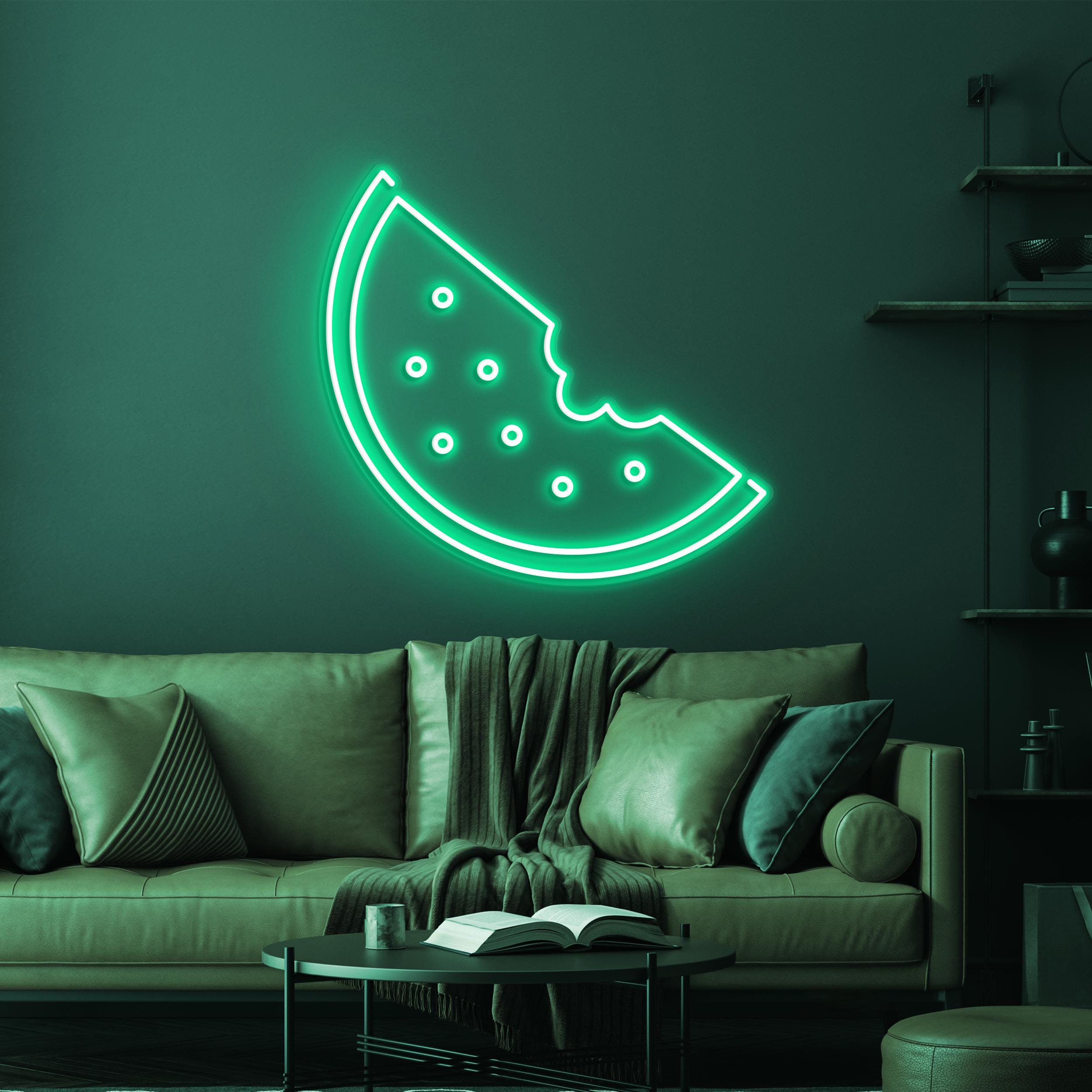 Watermelon Neon Sign, LED Watermelon Light, Watermelon Slice for Fruit Store, Fruit Juice Bar Decor, Kids Room Art, Food Sign for Home Decor