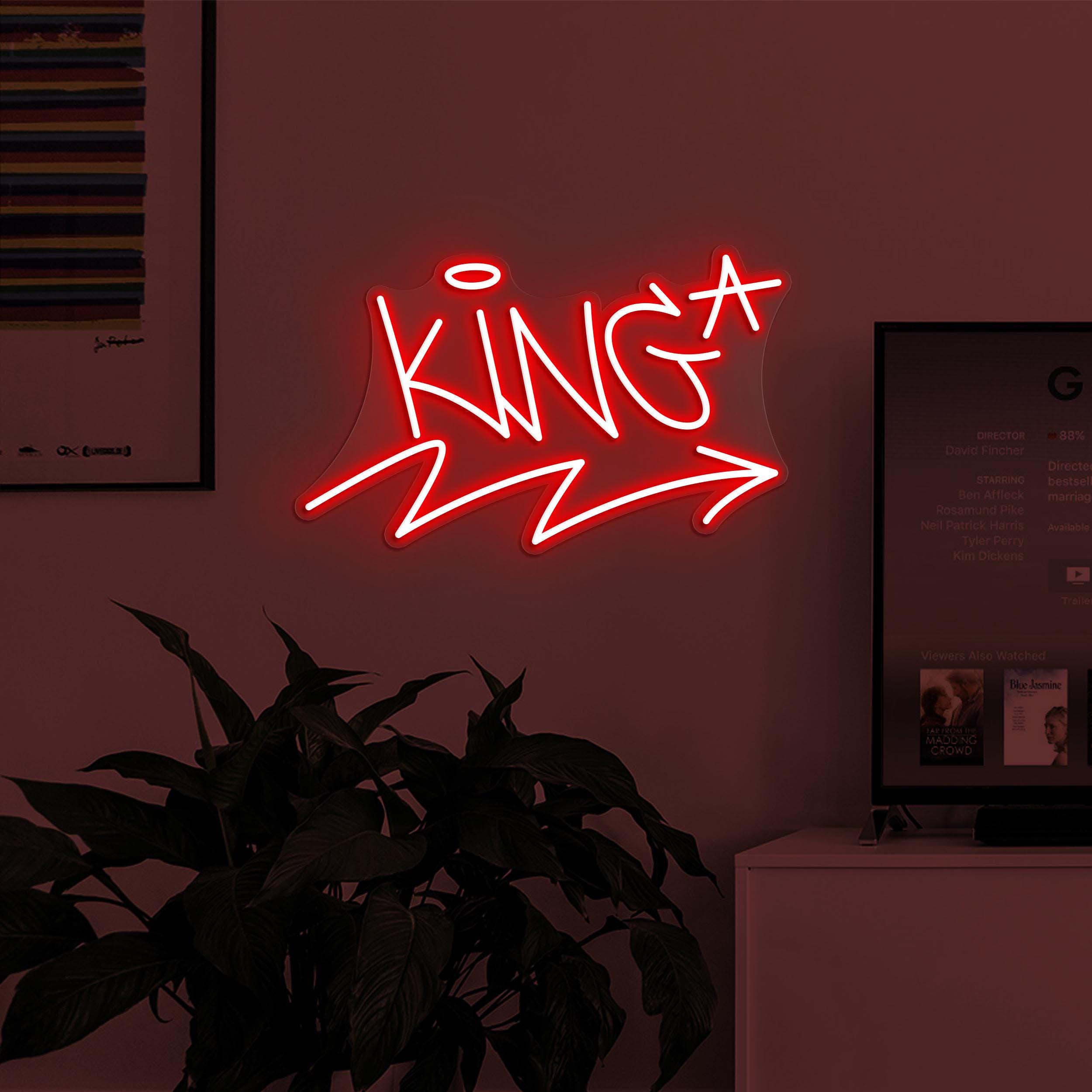 King Neon Sign, King LED Light, King Wall Decor, Boy's Bedroom Wall Art, Dorm Bar birthday Party Decor, Personalized King Art, Birthday Gift
