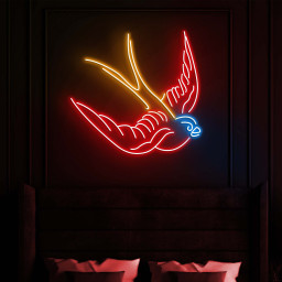 Swallow Neon Light, Flying Bird Neon Sign, Bird Art for Room Decor, Led Wall Neon Sign, LED Animal Sign, Ideal for Bedroom, Kids Room Gift