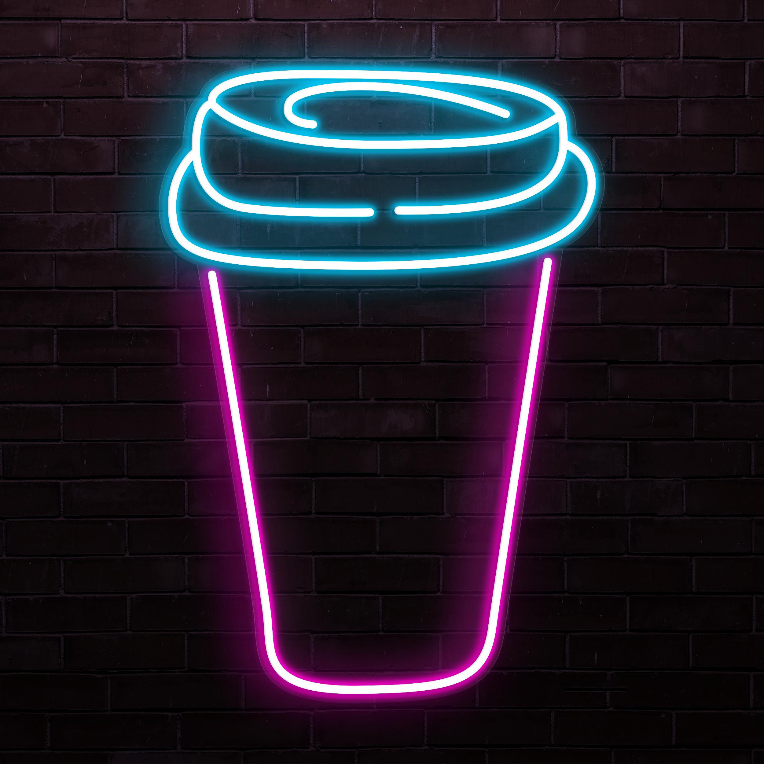 Coffee Cup Neon Sign, Coffee Cup LED Light, Coffee Glass Wall Decor, Restaurants Neon Light, Coffee Shop Wall Art, Gift For Coffee Lover's