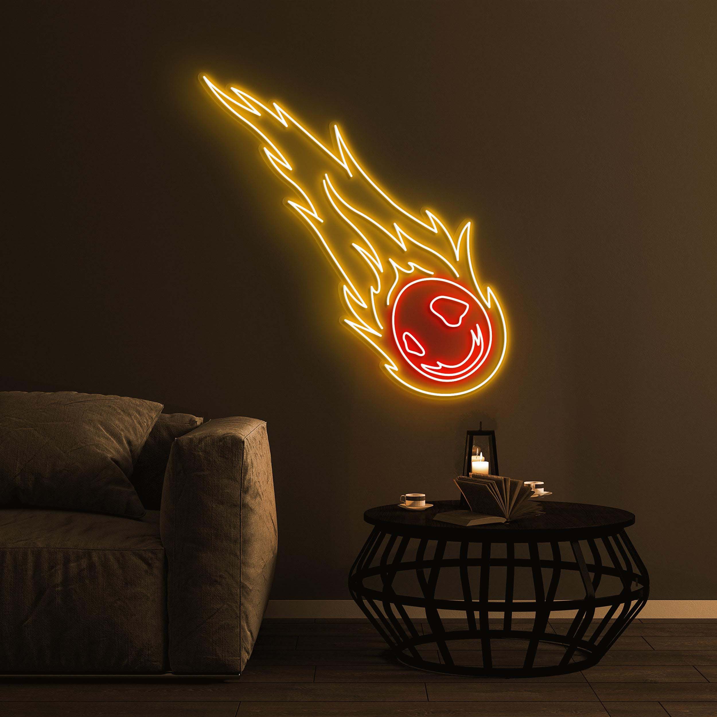 Meteorite Neon Sign, Meteorite LED Light, Shooting Star Wall Decor, Custom Neon Sign, Flaming Meteorite Wall Art, Space Room Wall Art Decor