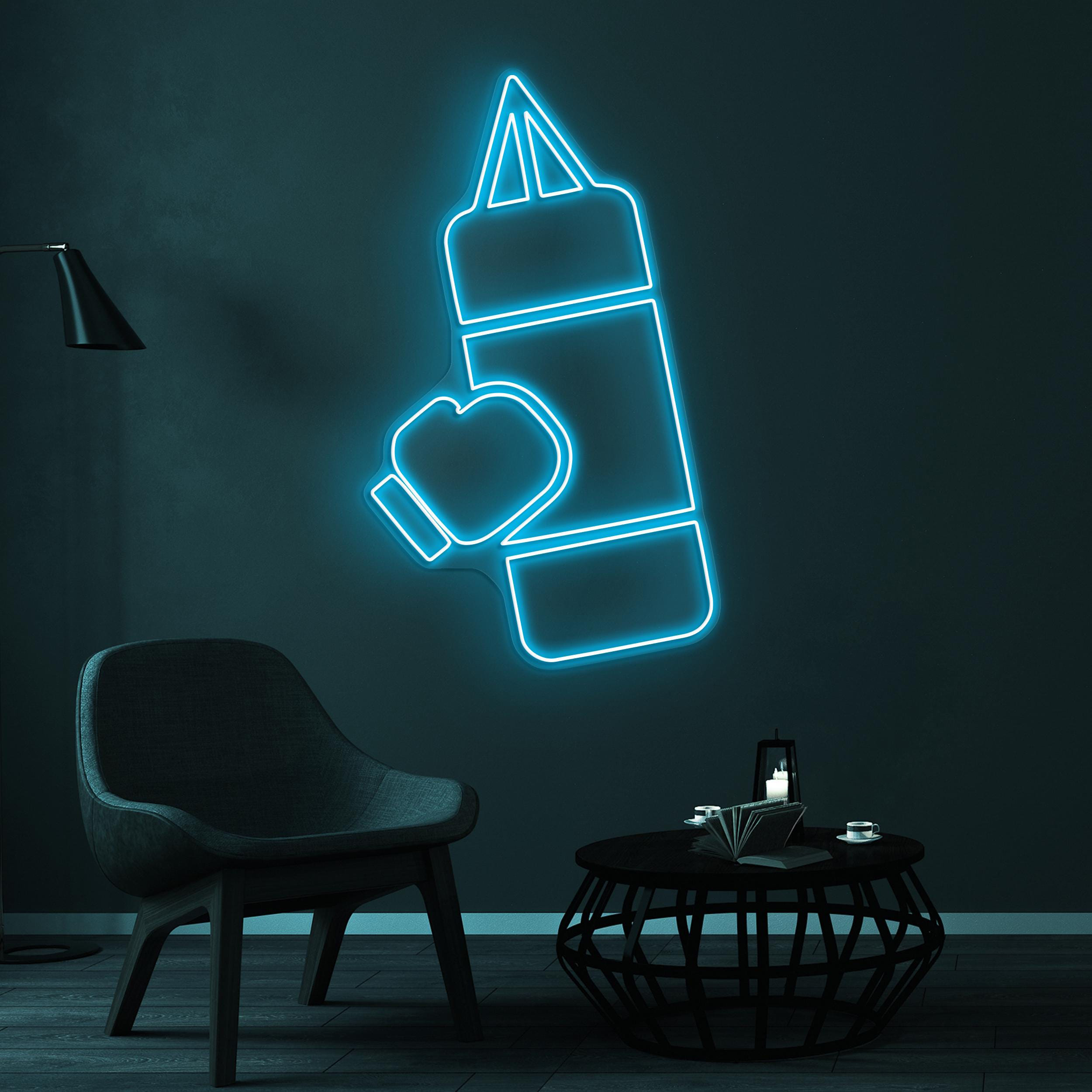 Punching Bag Neon Sign, Punching Bag LED Light, Boxing Bag Wall Decor, Gym Wall Art, Fitness Room Neon Light, Workout Neon Decor, Gym Lover
