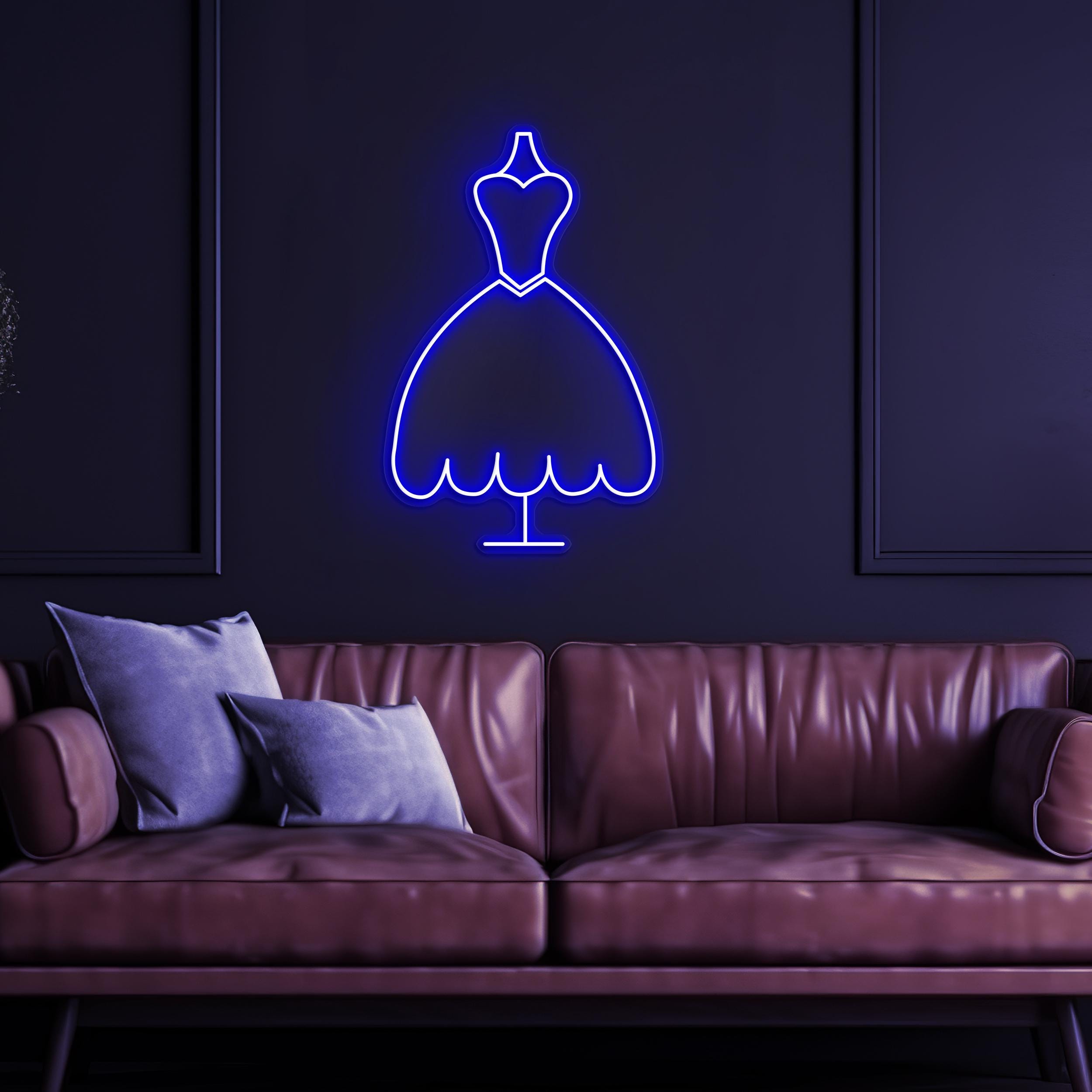 Dress Neon Sign, Hanger LED Light, Fashion Dress Neon Art, Dress Wall Decor, Cloth Shop Neon Light, Boutique Decor, Brand Shop Wall Art