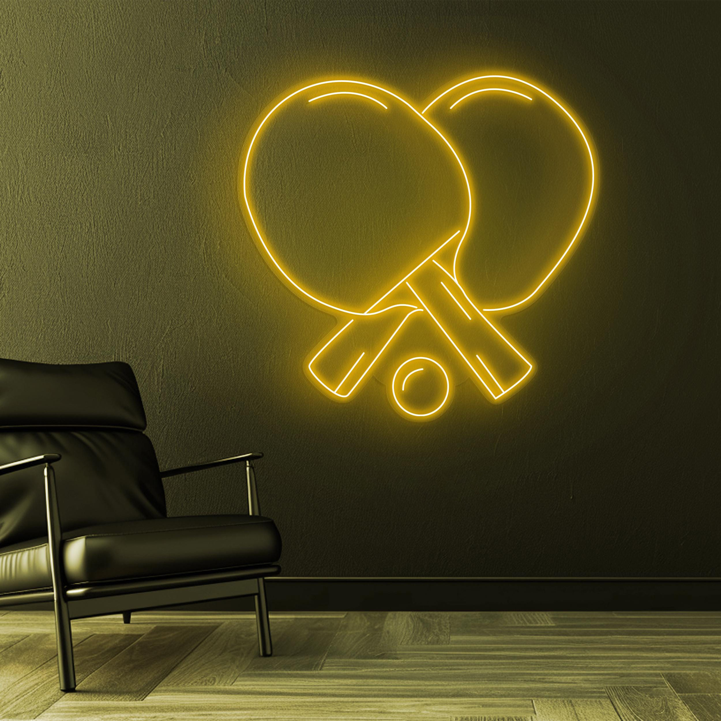 Table Tennis Neon Sign, Table Tennis LED Light, Ping Pong LED Neon Art, Home Wall Decor, Sports Shop Decor, Custom Sign, Table Tennis Lover