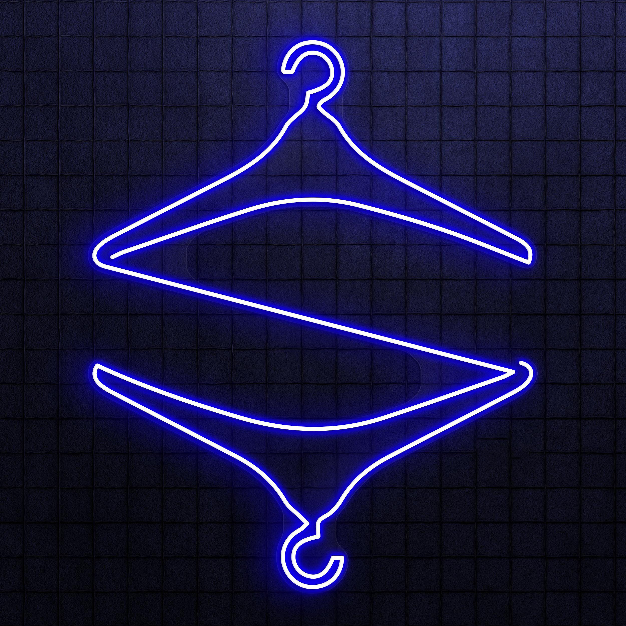 Hanger Neon Sign, Hanger LED Light, Interlocking Hangers Wall Art, Cloth Hanger Wall Decor, Boutique Neon Light, Brand Shop Wall Decor, Gift