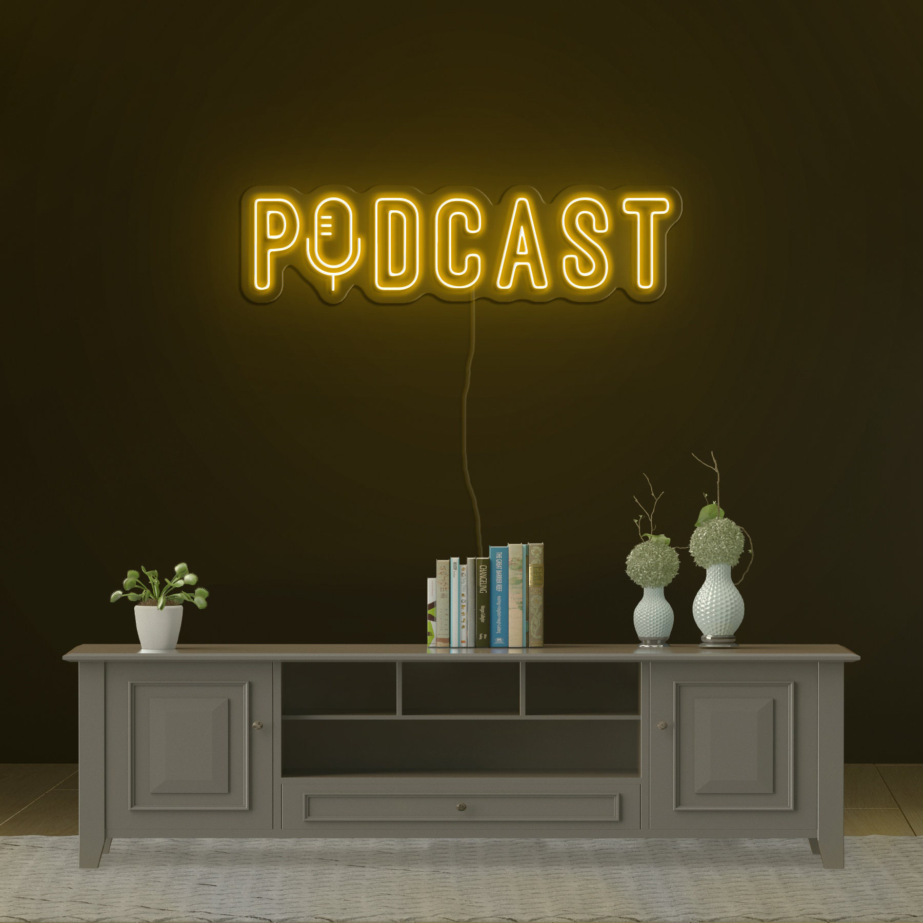 Podcast Neon Sign, LED Wall Decor for Home Studio, Unique Podcasting Room Art, Custom Neon Light, Personalized Podcast Sign, Gift Idea