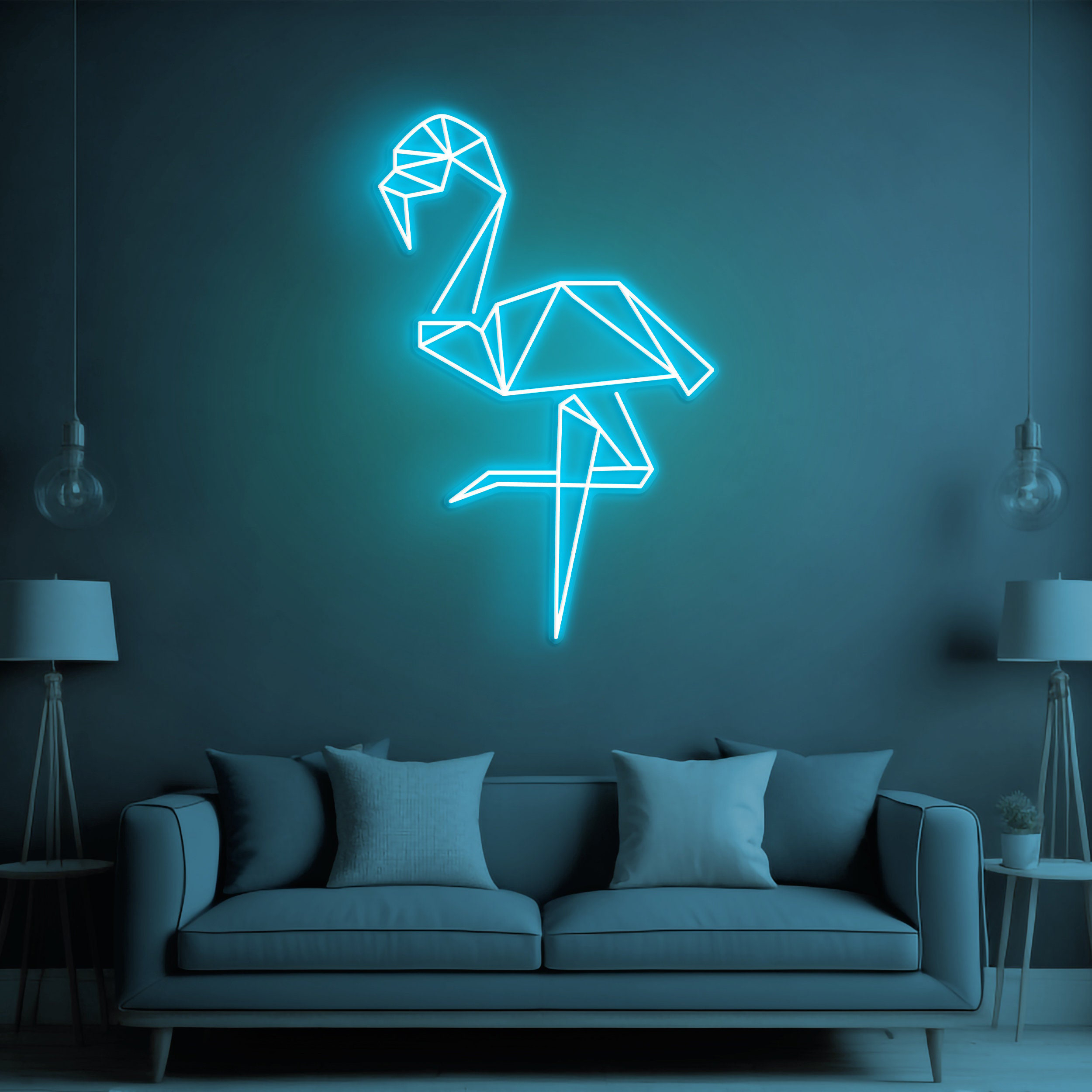 Flamingo Neon Light, Flamingo Neon Signs, Flamingo Decor for Bedroom and Home decor,Geometric Flamingo Light,Tropical Vibes, Home or Parties