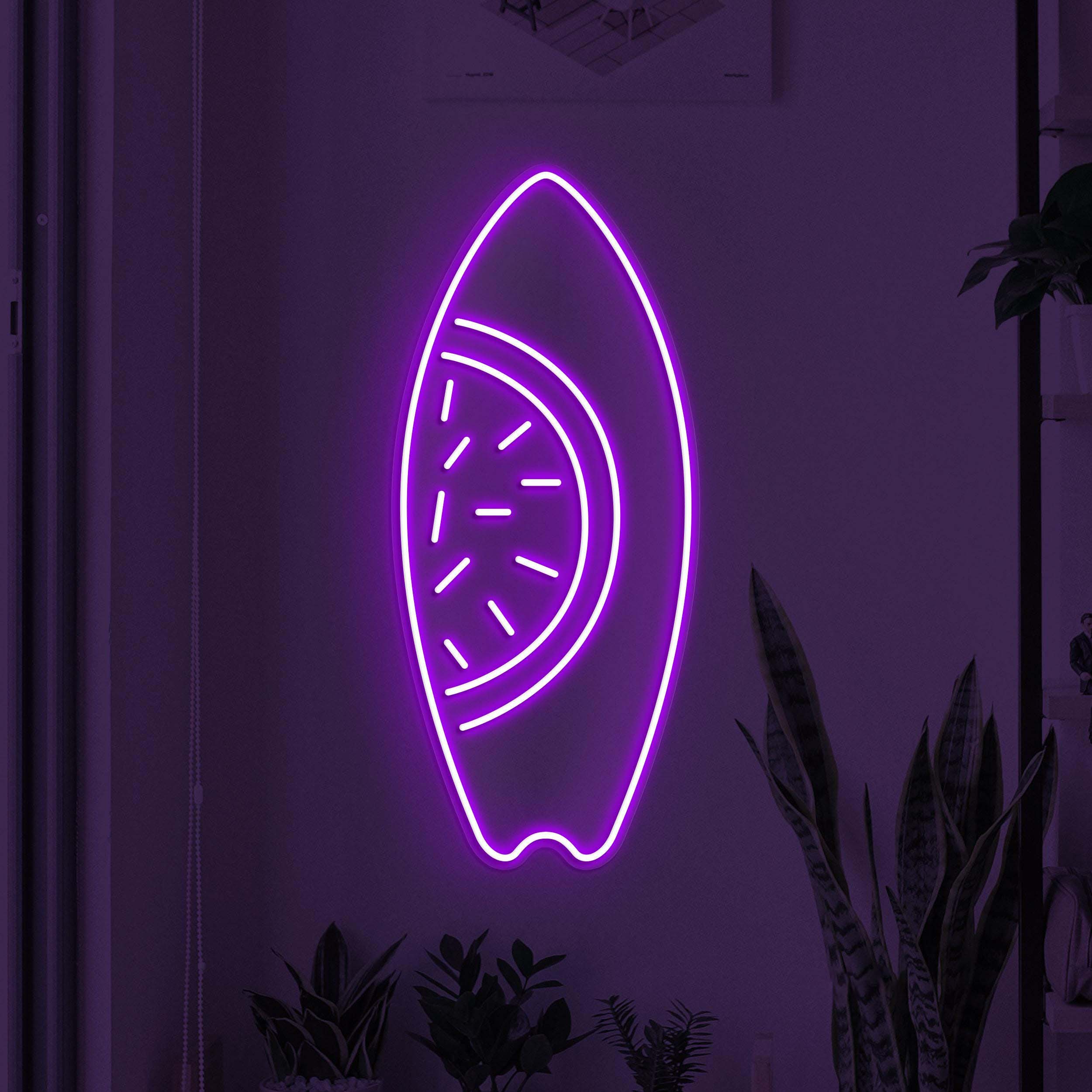 Surfboard Neon Sign, Watermelon Surfboard LED Light, Beach Wall Decor, Beach Day Wall Art, Ocean Lover Gift, Sea Surfboard Neon Wall Light
