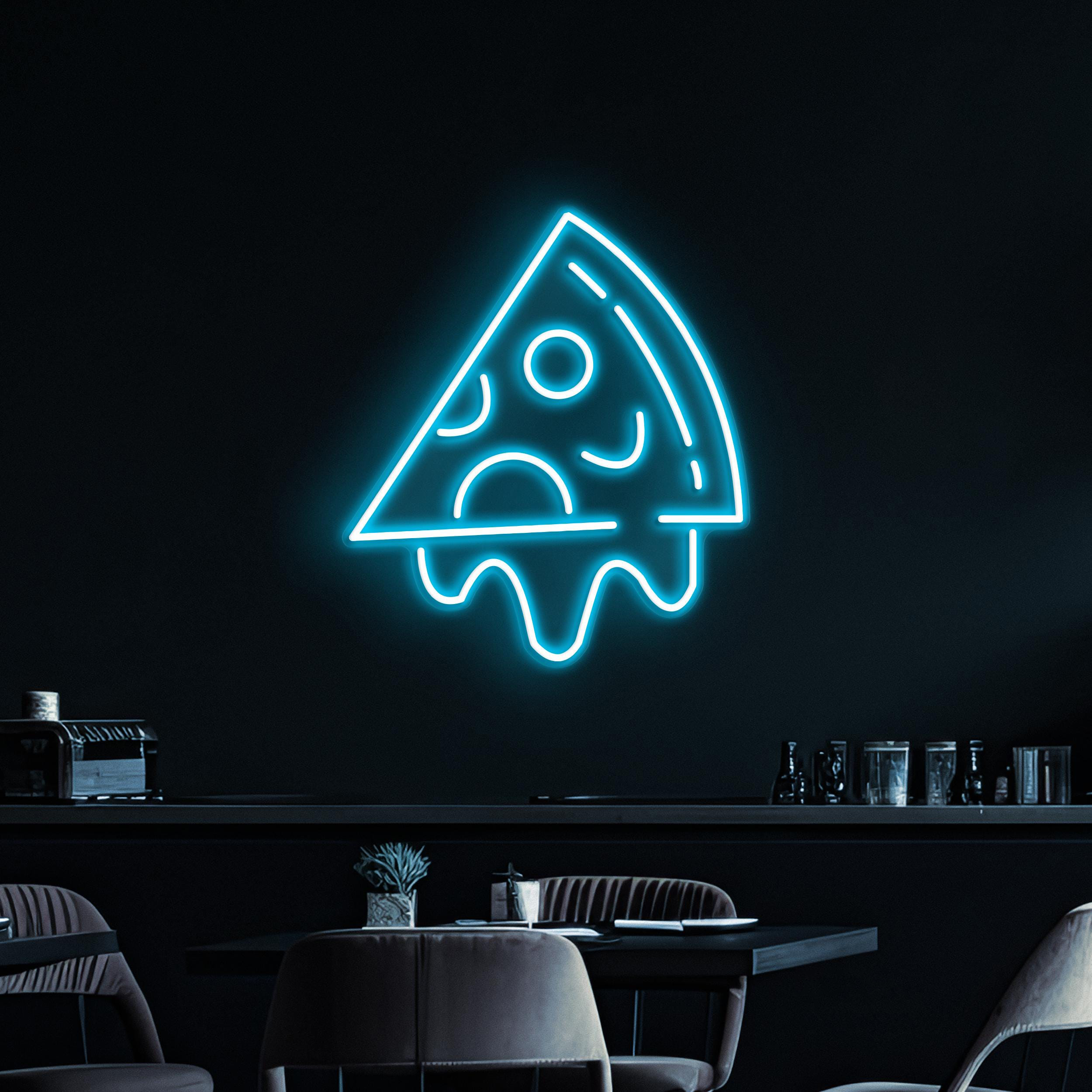 Melting Pizza Neon Sign, Melting Pizza LED Light, Pizza Shop Wall Decor, Foodie Wall Art, Pizza Slice Neon Light, Restaurant Neon Decor