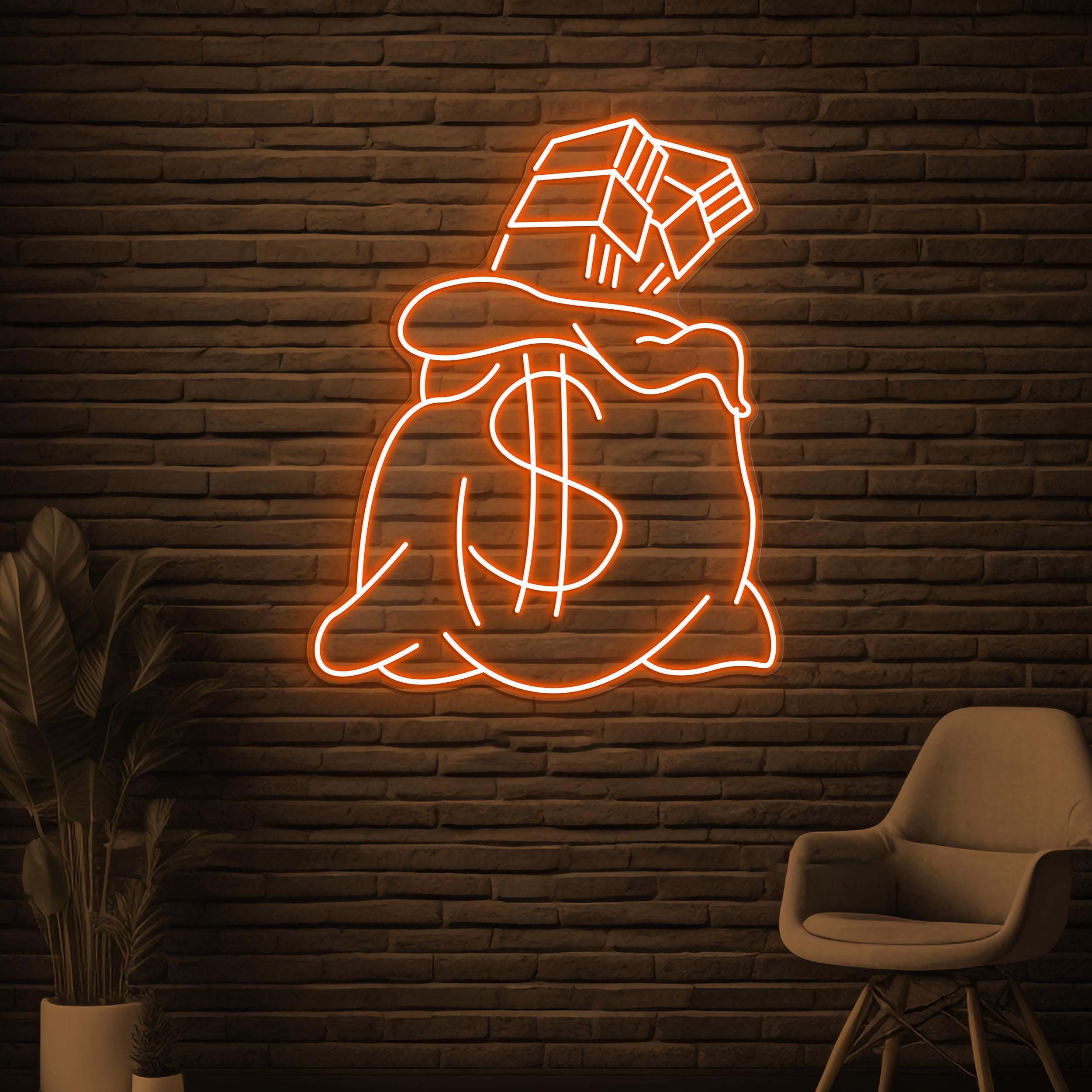 Money Bag Neon Sign, Money Bag LED Light, Dollar Money Bag Decor, Office Wall Art, Dollar Logo Sign, Business Neon Art, Dollar Wall Decor