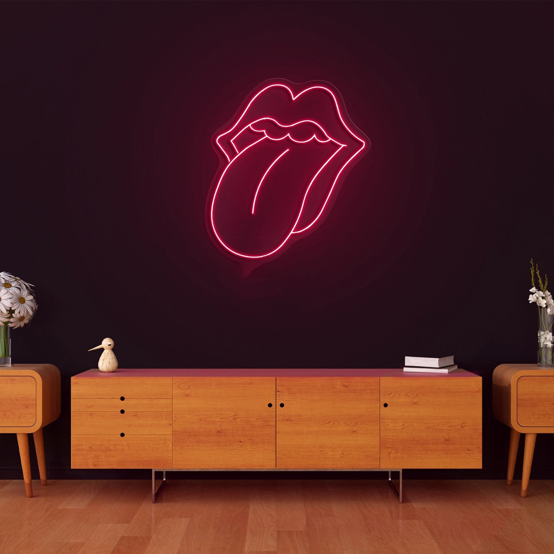 Mouth Lips Neon Sign, Lips LED Light, Big Tongue Modeling Sign, Room Decor, Lips Wall Art, Party Gift, Custom Neon Sign, Home and bar Decor