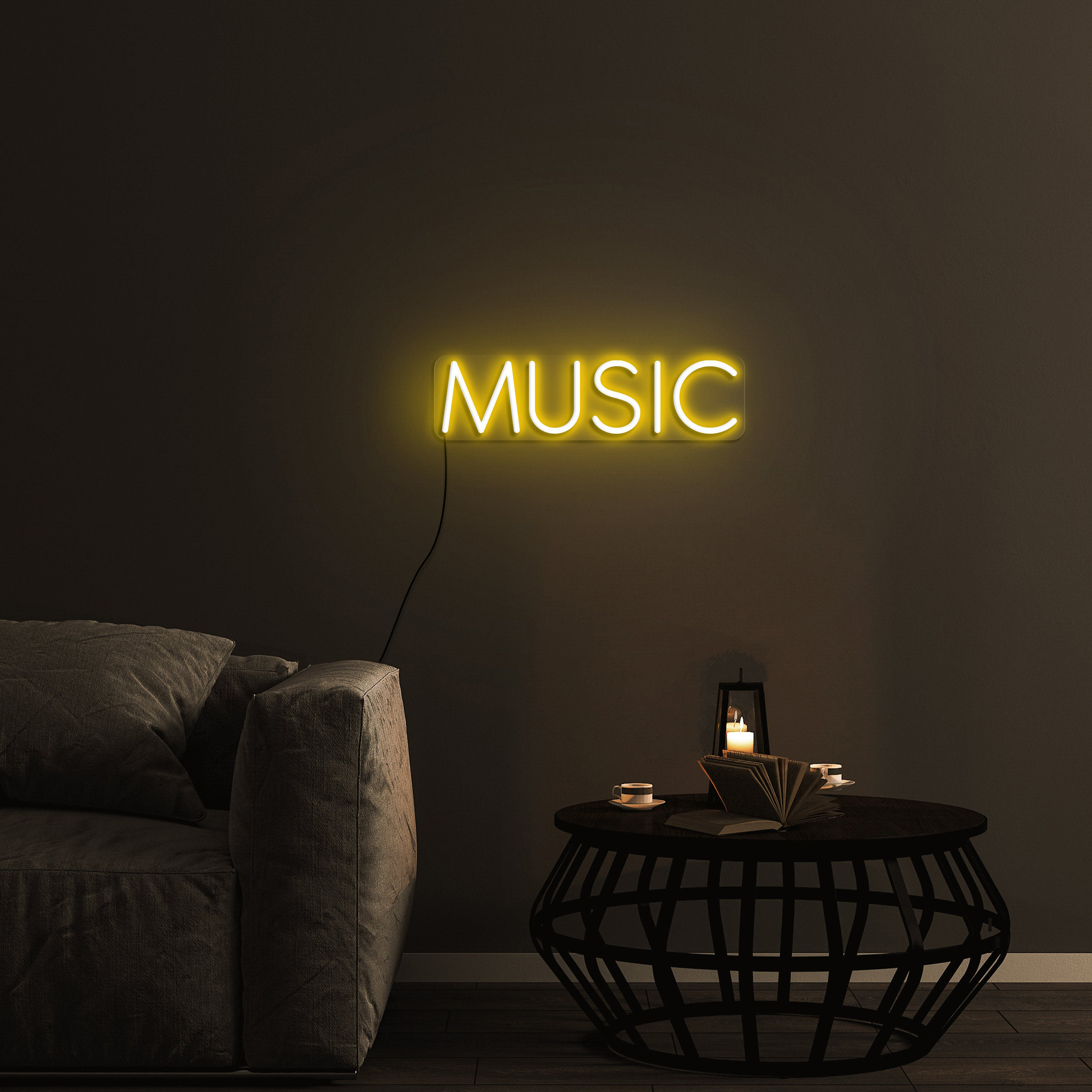 Music Neon Sign, Music Studio Office Decor, USB Powered Neon Light for Home Dorm Room Bar, Gift for Her, Led Wall Decor for Bedroom, Party