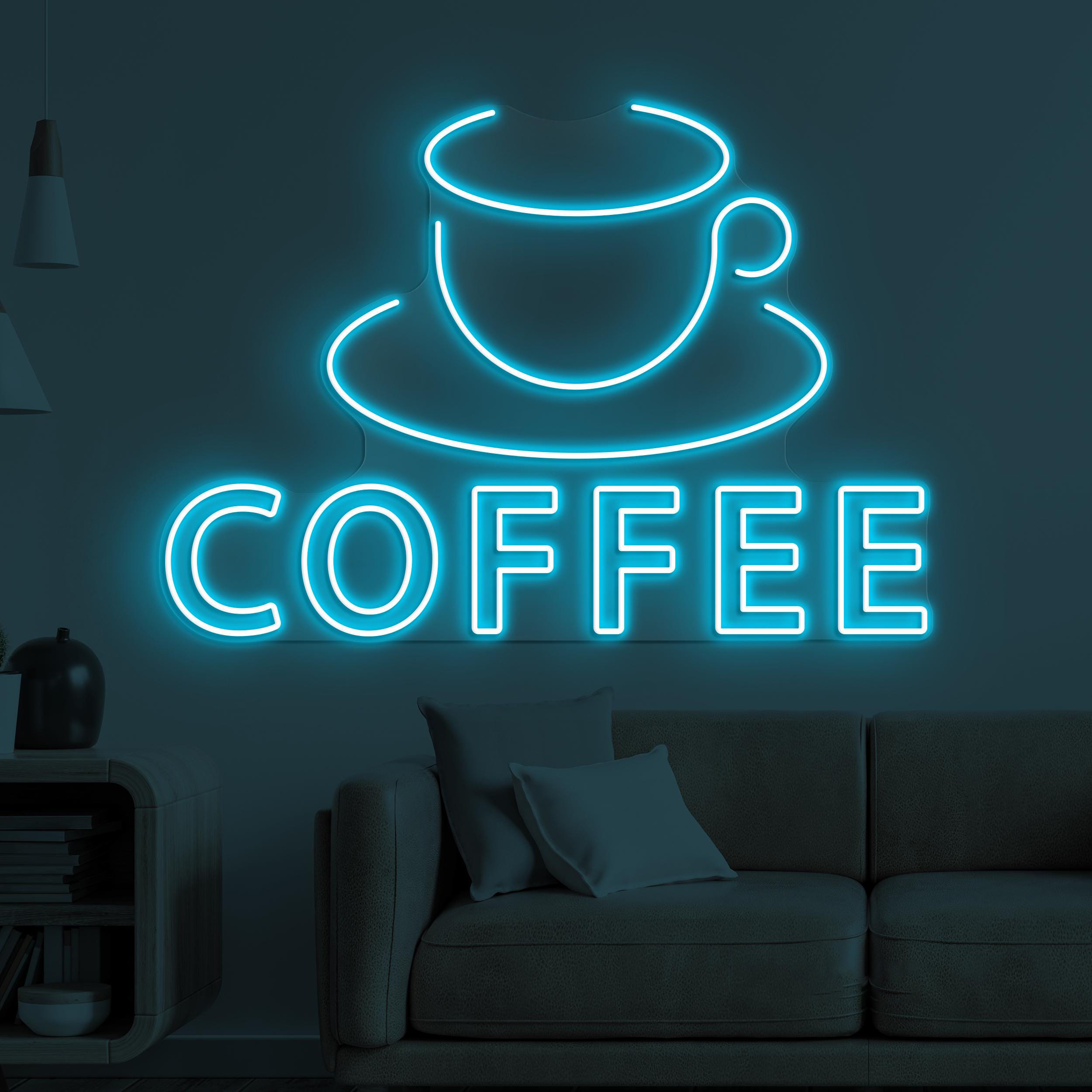 Coffee Neon Sign, Coffee Cup LED Light, Kitchen Wall Decor, Coffee Shop Neon Light, Cafe, Bar, & Restaurants Decor, Coffee Lover's Gift