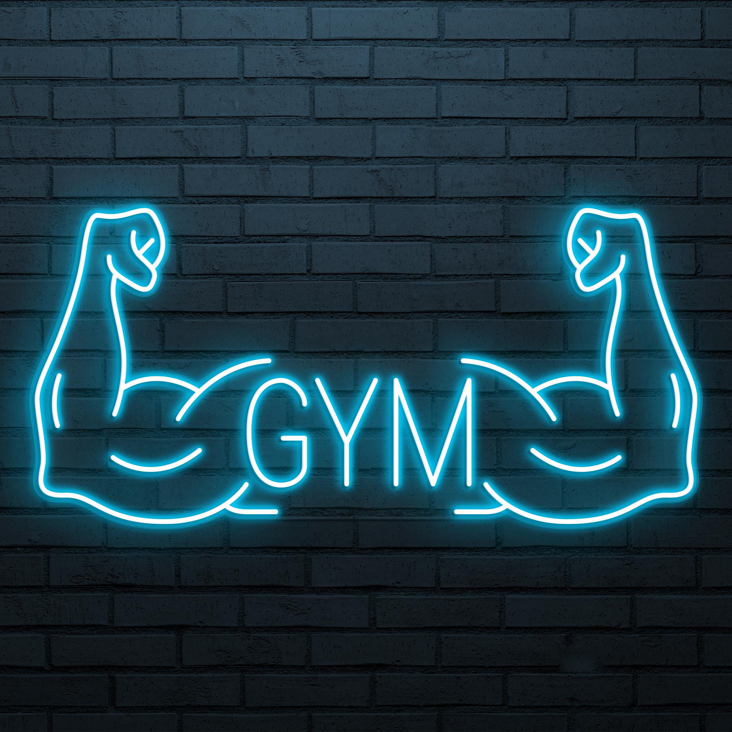 Gym Neon Sign, Gym LED Light, Dual Muscle Wall Decor, Fitness Room Wall Art, Bodybuilder Neon Light, Muscle Arms Wall Light, Exercise Decor