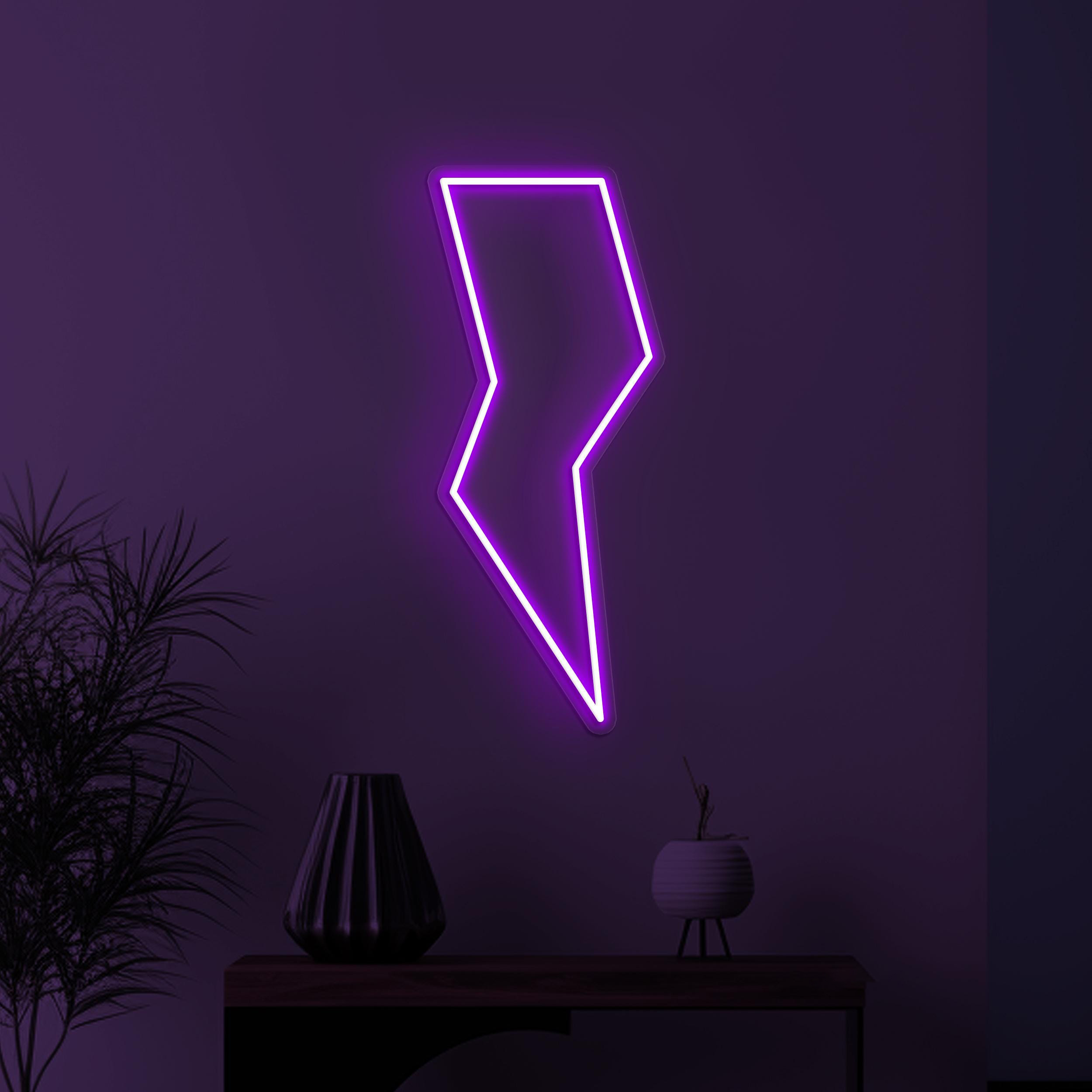 Lightning Neon Sign, Lightning LED Light, Lightning Bolt Wall Art, Game Room Wall Decor, Thunder Led Neon Light, Cafe and Bar Wall Decor