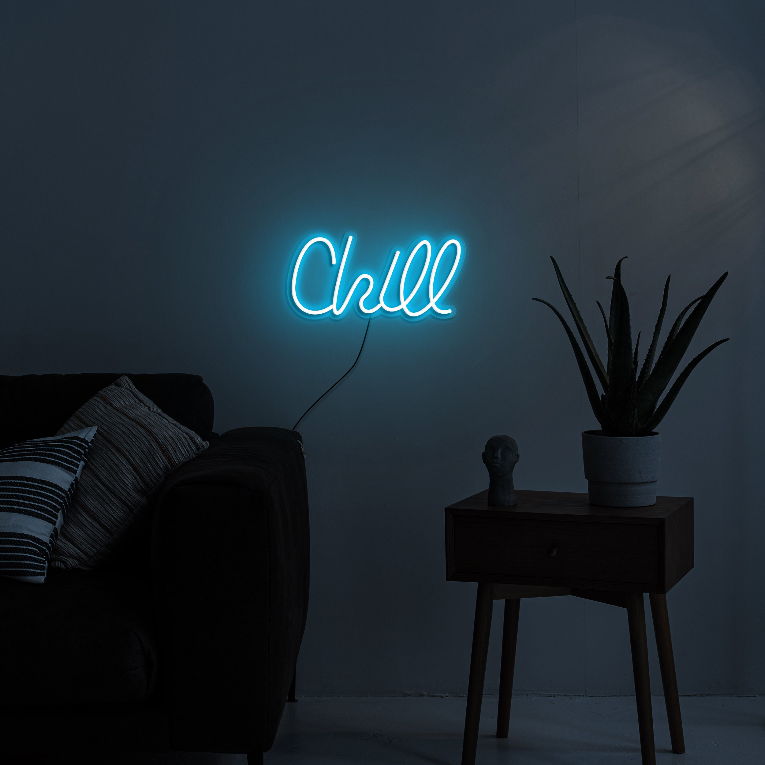 Chill Neon Sign, Light for Game Room Decor, USB Powered Word Neon Wall Sign, Bedroom, Bar, Man Cave, Dorm Art, Gamer Neon Sign, Gift Idea