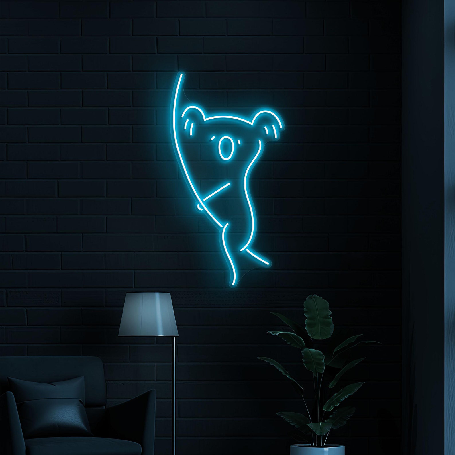 Koala Neon Sign, Koala LED Light, Koala on Branch Wall Art, Animal Decor, Koala on Wall Neon Sign, Koala Lover Gift, Animal Shop Decor, Gift