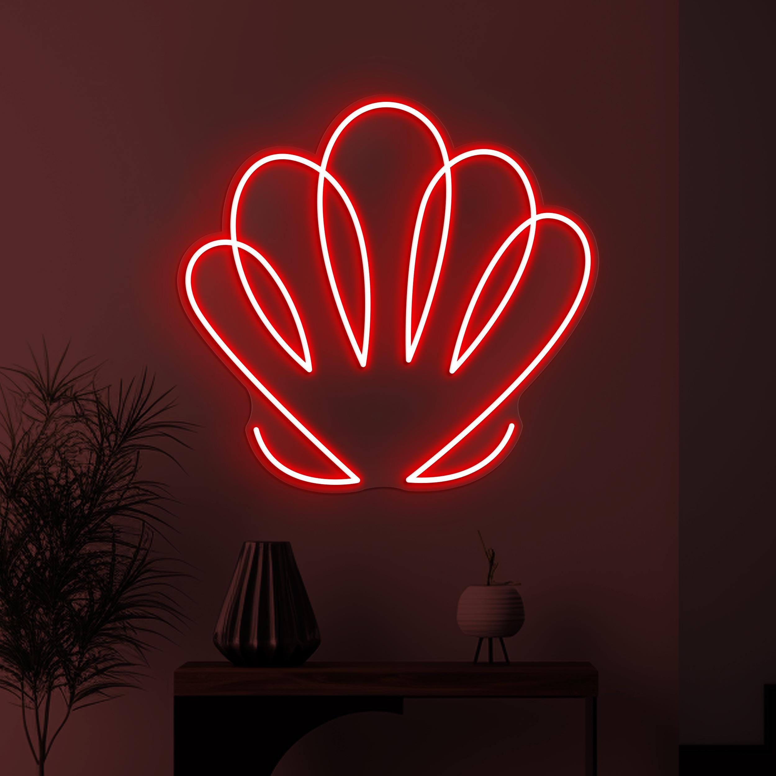 Seashell Neon Sign, Seashell LED Light, Clams Shell Wall Decor, Shell Wall Art, Sea Animal Sign, Beach Neon Light, Home Wall Decor, Gift