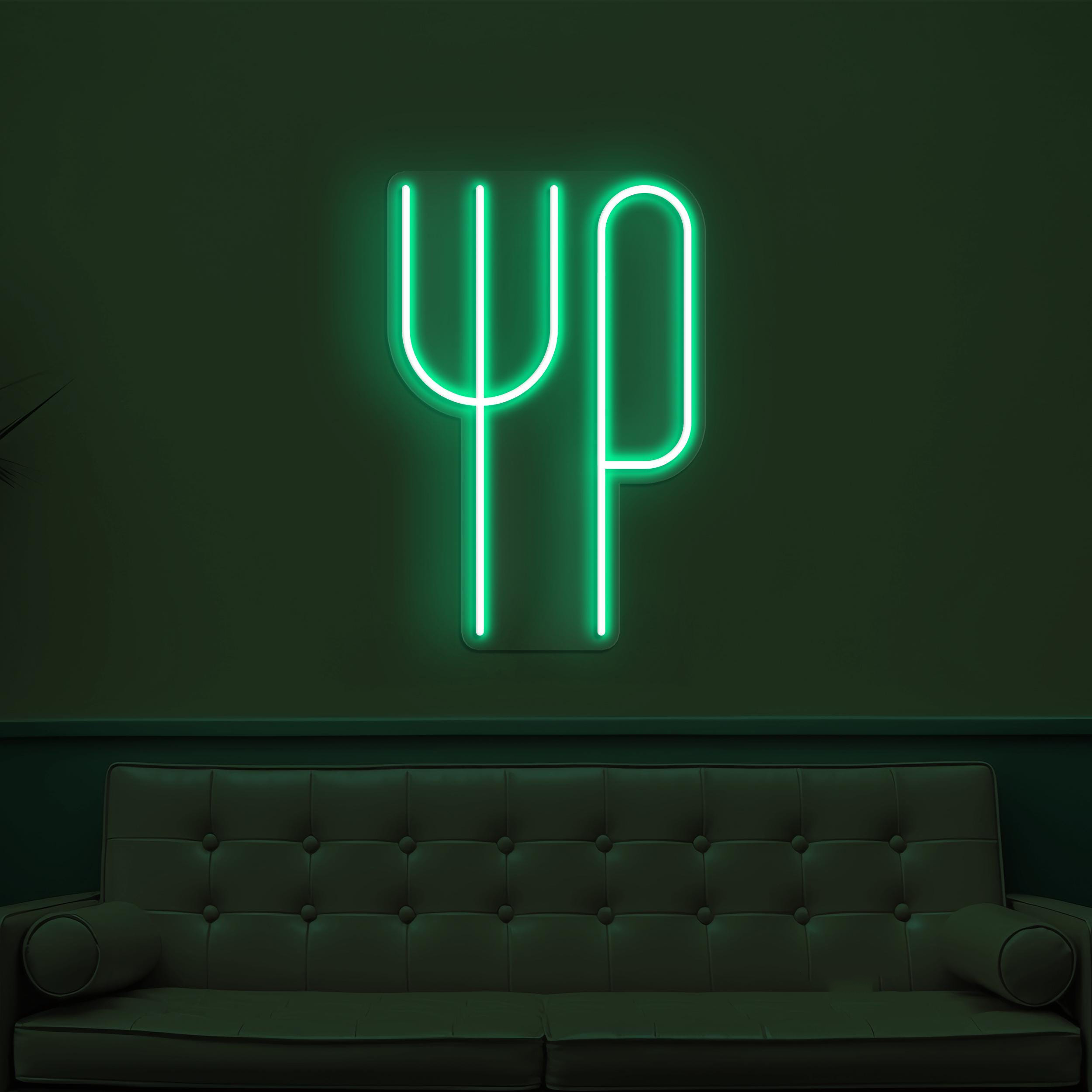 Fork and Knife Neon Sign, Fork-Knife LED Light, Stylish Fork & Knife Wall Decor, Cafe, Bar Wall Art, Restaurants Neon Sign, Foodie Love Art