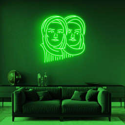 Twin Faces Neon Sign, Twin Faces LED Light, Twin Faces LED Neon Art, Double Vision Wall Art, Home Wall Decor, Custom Twin Face Neon Sign