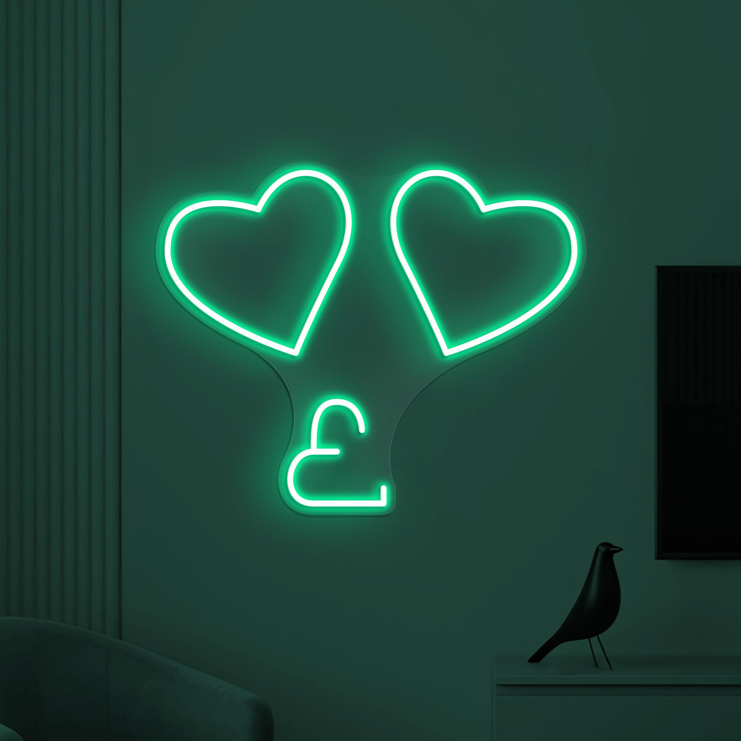 Heart Neon Sign, Double Heart LED Light, Love Hearts Wall Decor, Wedding Party Wall Art, Engagement Sign, Couple Room Decor, Gift for Couple