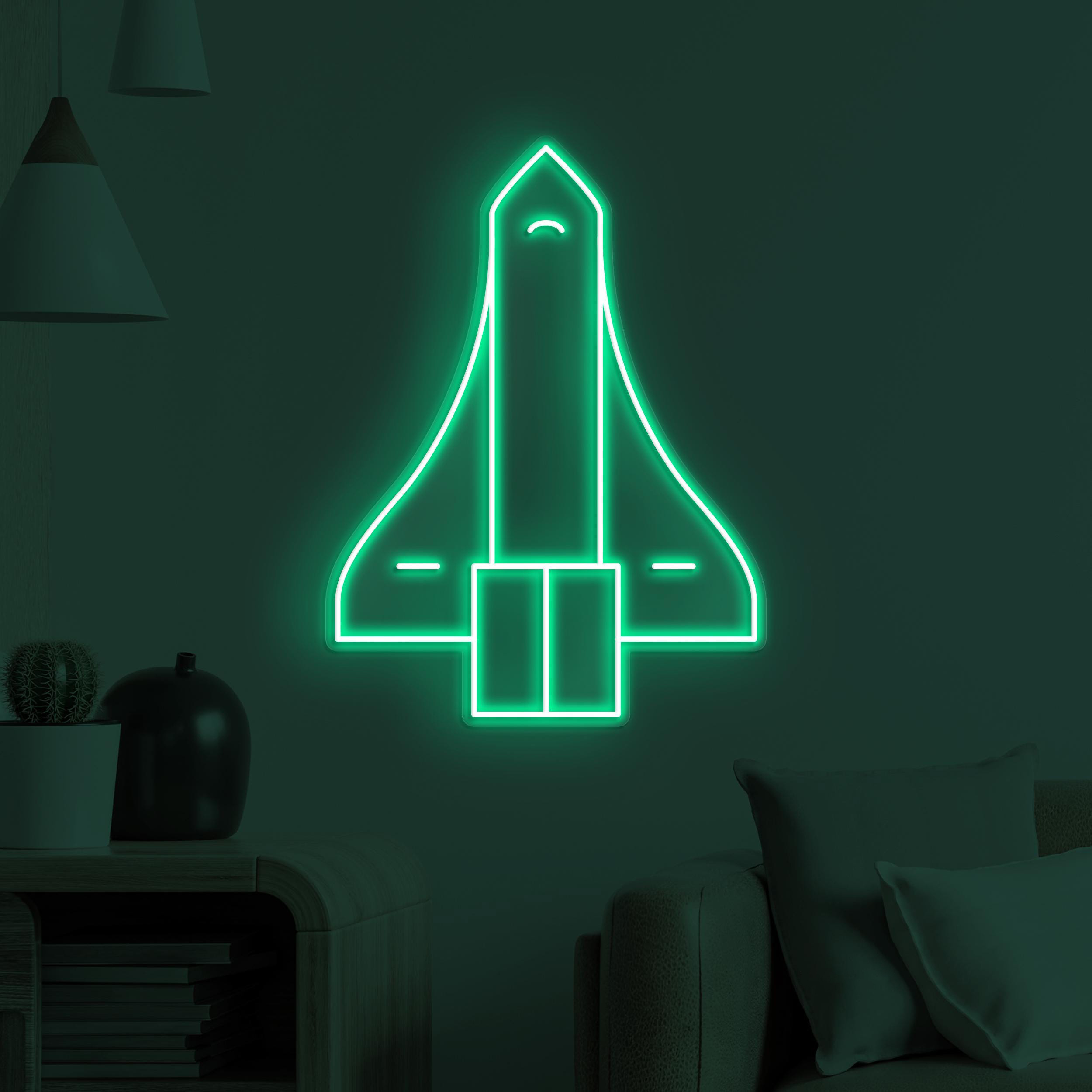 Space Shuttle Neon Sign, Space Shuttle LED Light, Rocket Ship Wall Art, Space Flight Sign, Kids Room Wall Decor, Gaming Room Neon Light