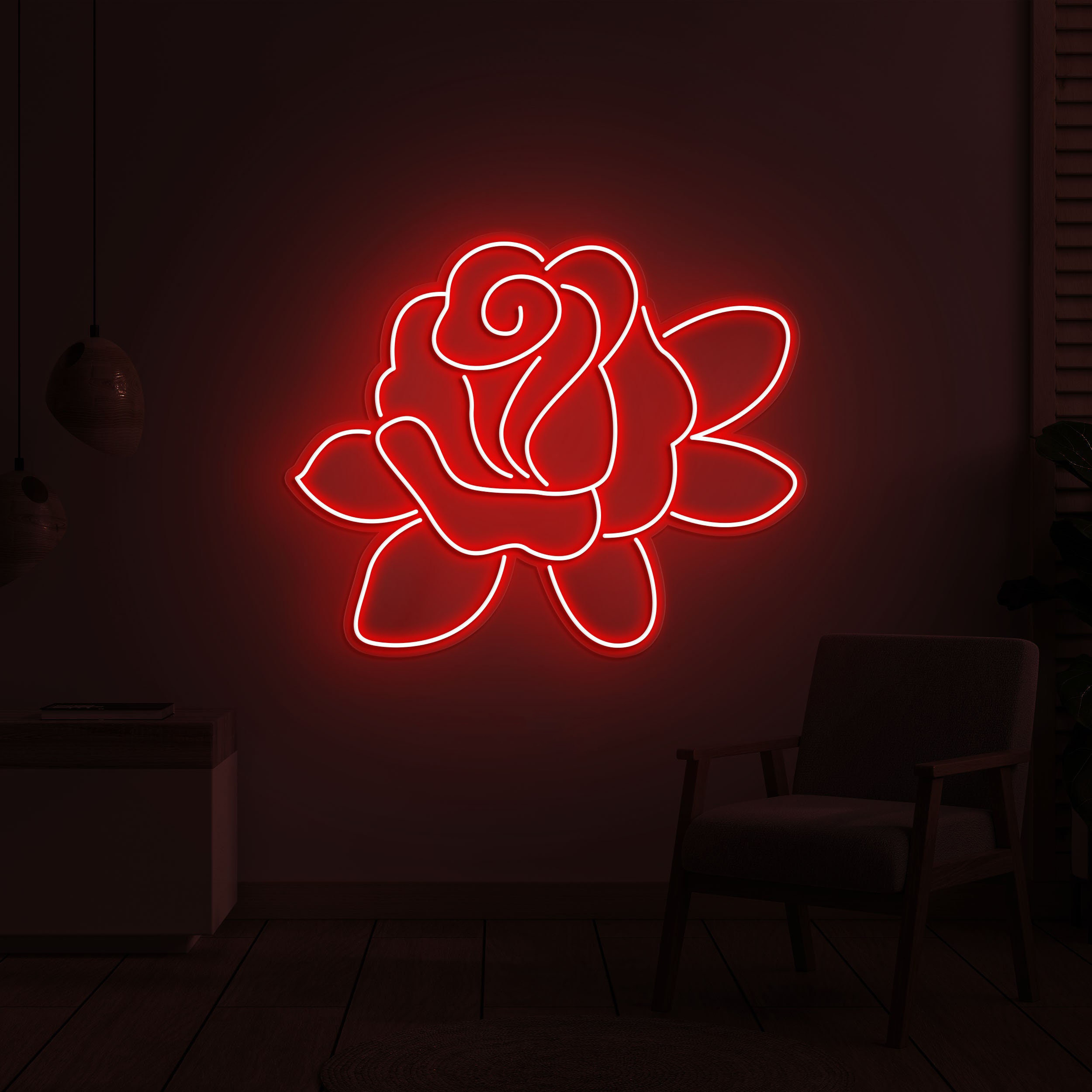 Rose Flower LED Neon Light, Rose LED Neon Sign, Wedding Decoration, Flower Neon Sign for Bedroom Home Wall Decor, Personalized Gift idea