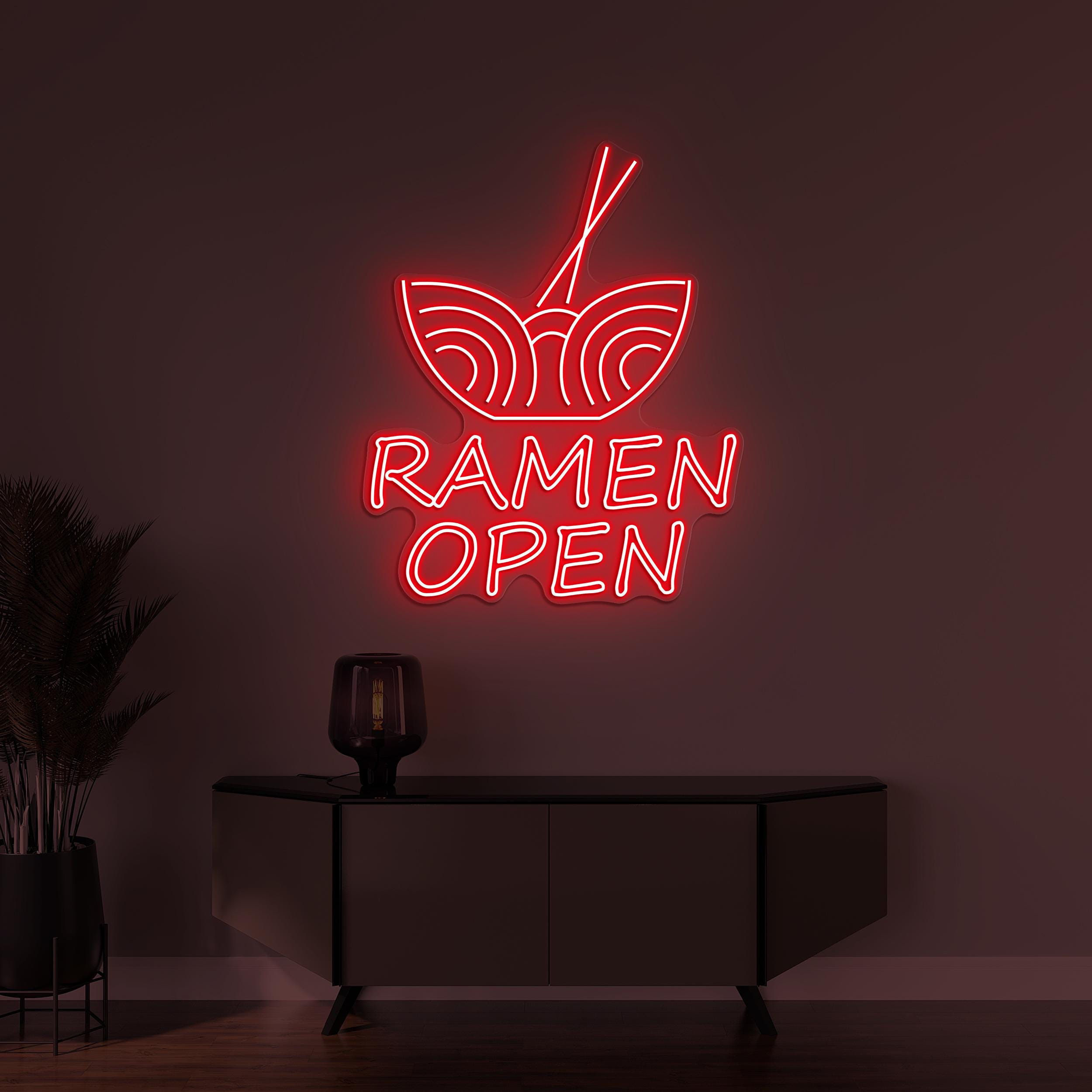 Ramen Open Neon Sign, Ramen Open LED Light, Ramen Wall Decor, Nodels Wall Sign, Kitchen Neon Art, Restaurants Wall Decor, Custom Neon Sign