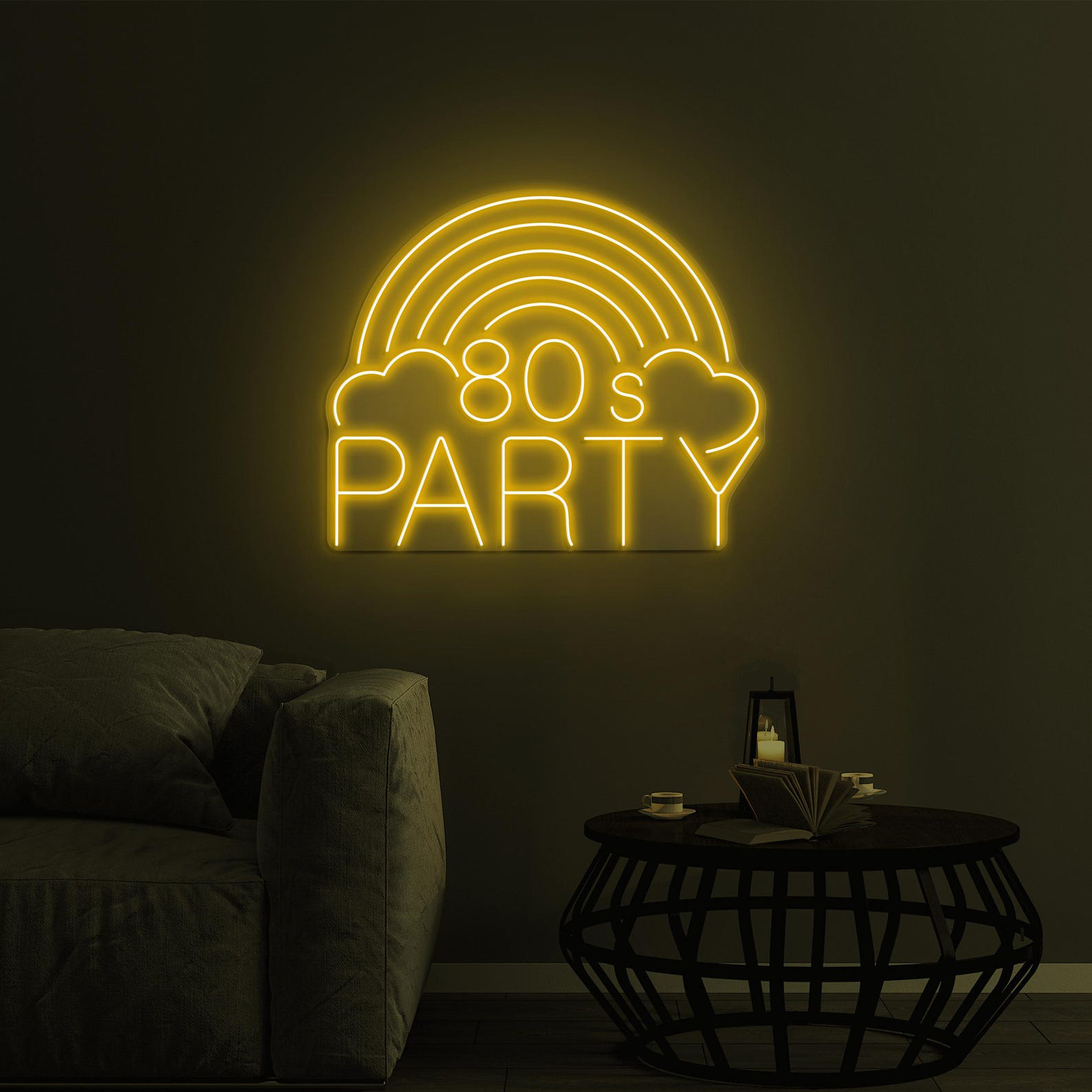 80s Party Neon Sign, 80s Party LED Light, Retro LED Neon Art, Party Wall Decor, Home Wall Decor, Rainbow LED Wall Art, Custom 80s Neon Sign