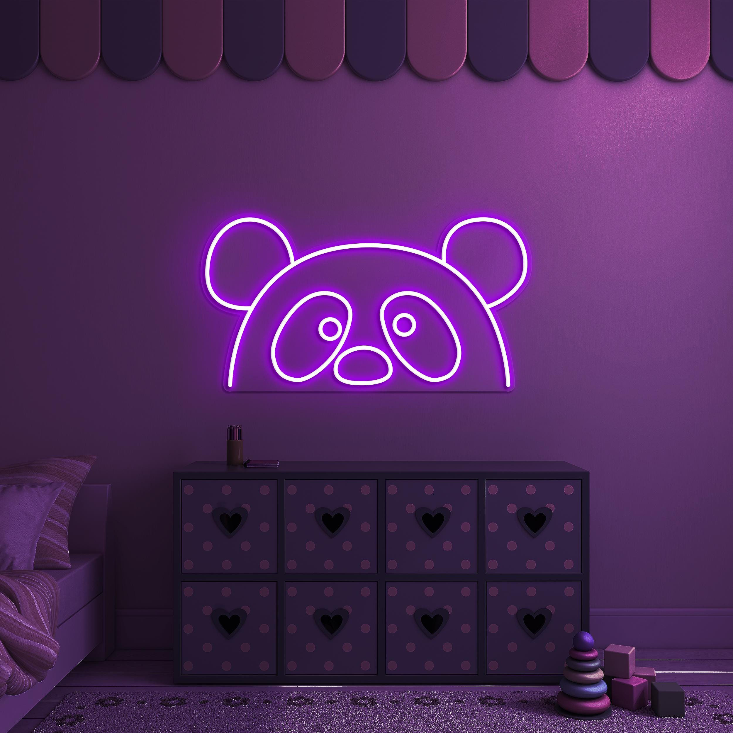 Panda Neon Sign, Panda LED Light, Panda LED Wall Decor, Eye-catching Panda Sign, Animal Shop Decor, Home Wall Decor, Kids & Game Room Decor