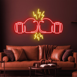 Boxing Gloves Neon Sign, Boxing Gloves LED Sign, Gym Wall Decor, Boxing Club Decor, Boxing Lover Gift, Game Room Neon Light, Home Gym Art