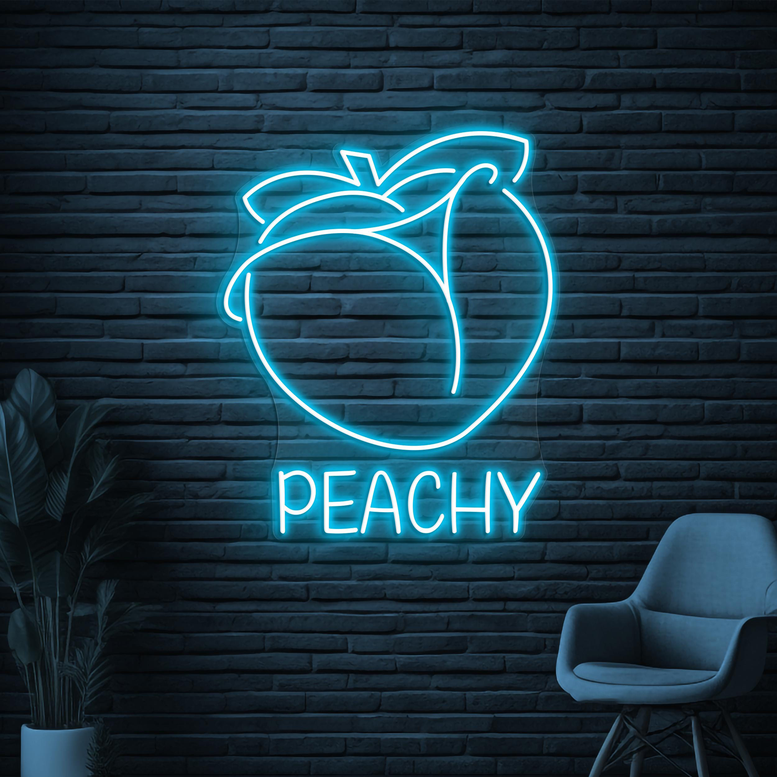 Peachy Neon Sign, Peachy LED Light, Fruit Shop Wall Decor, Peach Garden Wall Art, Peach Fruit Led Sign, Bar Neon Light, Gift