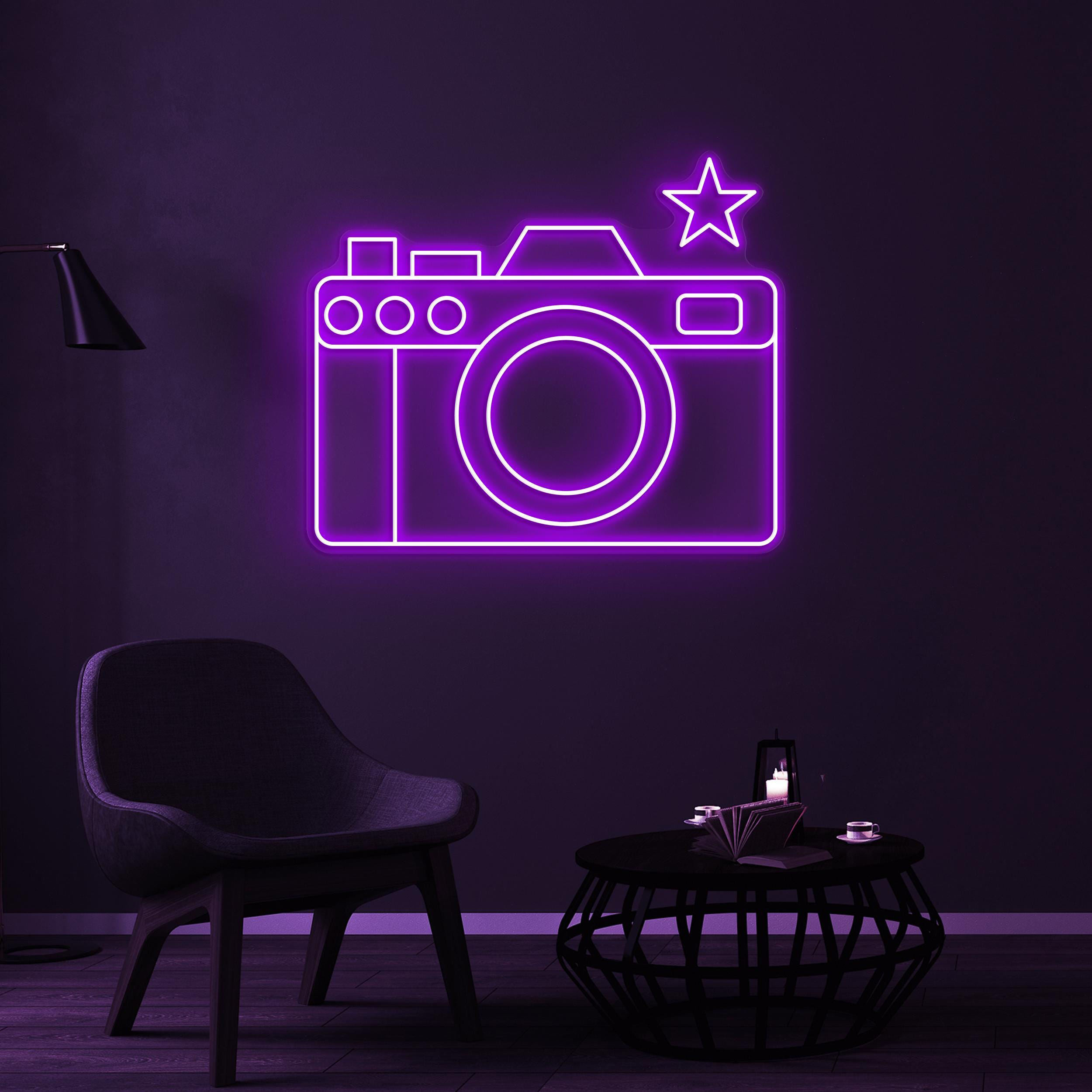 Camera Neon Sign, Camera LED Light, Photography Wall Decor, Photography Camera Neon Light, Personalized Gifts Art, Studio Room Wall Decor