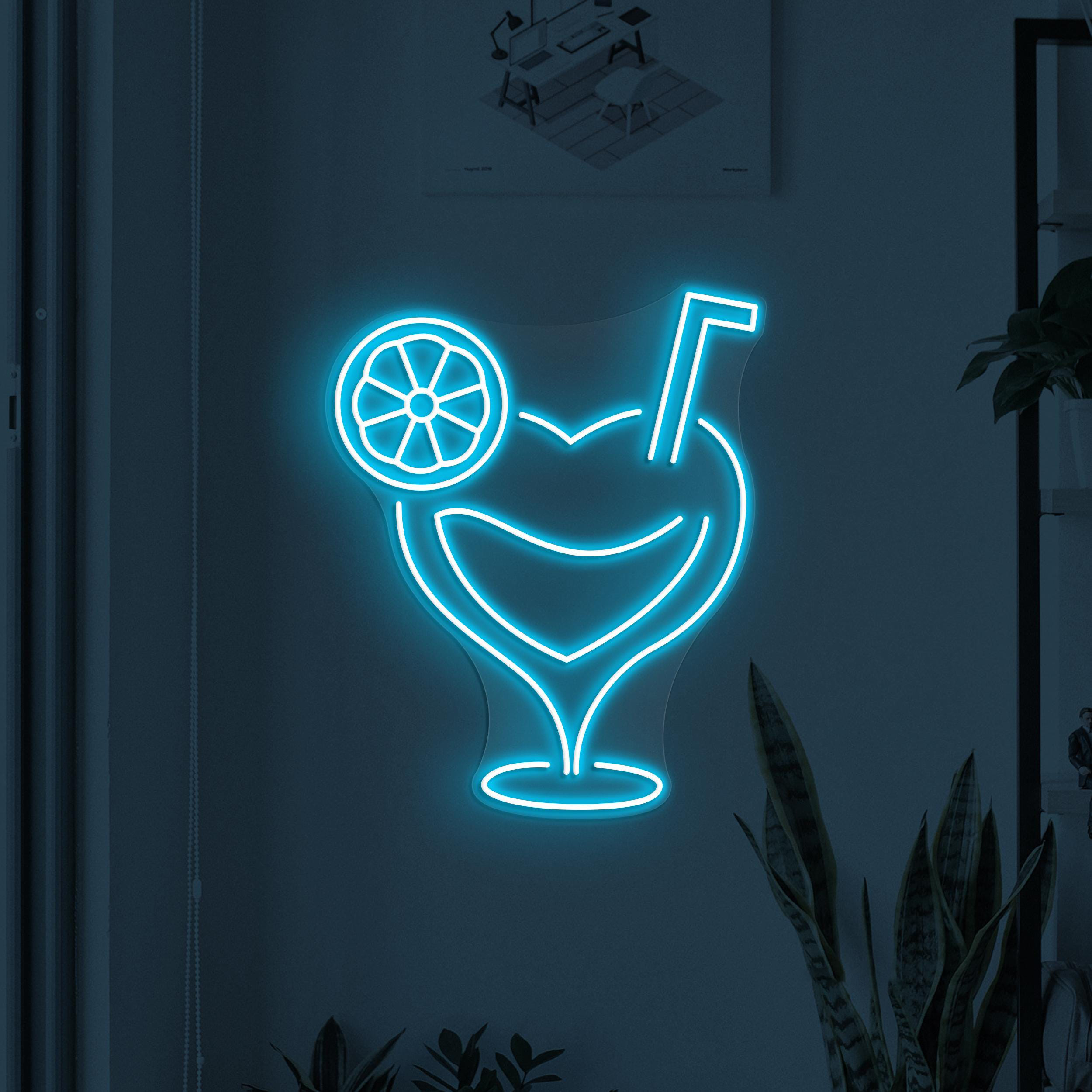 Cocktail Neon Sign, Cocktail Love LED Light, Cocktail Heart Wall Decor, Drink Corner Decor, Party Neon Light, Cafe Bar Sign, Drink Lime Art