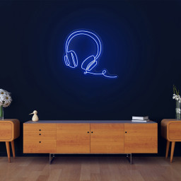 Headphone Neon Sign, LED Headphones Light, Music Wall Decor, Custom Neon Sign, Headset Neon Wall Art, Music Room Decor, Bedroom Gift Idea