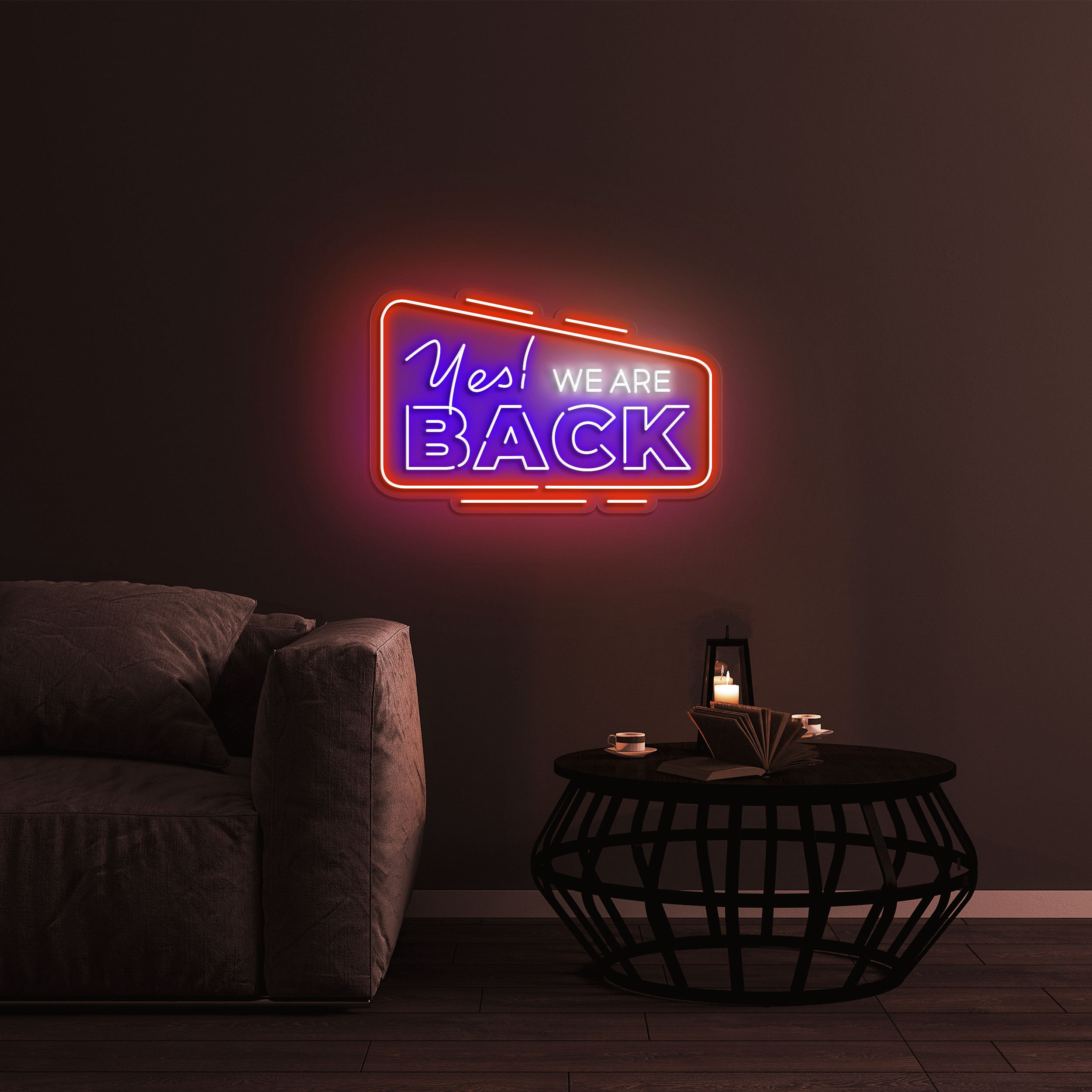 Yes! We Are Back Neon Sign, Open Sign for Shops, Neon Wall Decor for Businesses, Events, and Celebrations, Eye-catching Storefront Decor