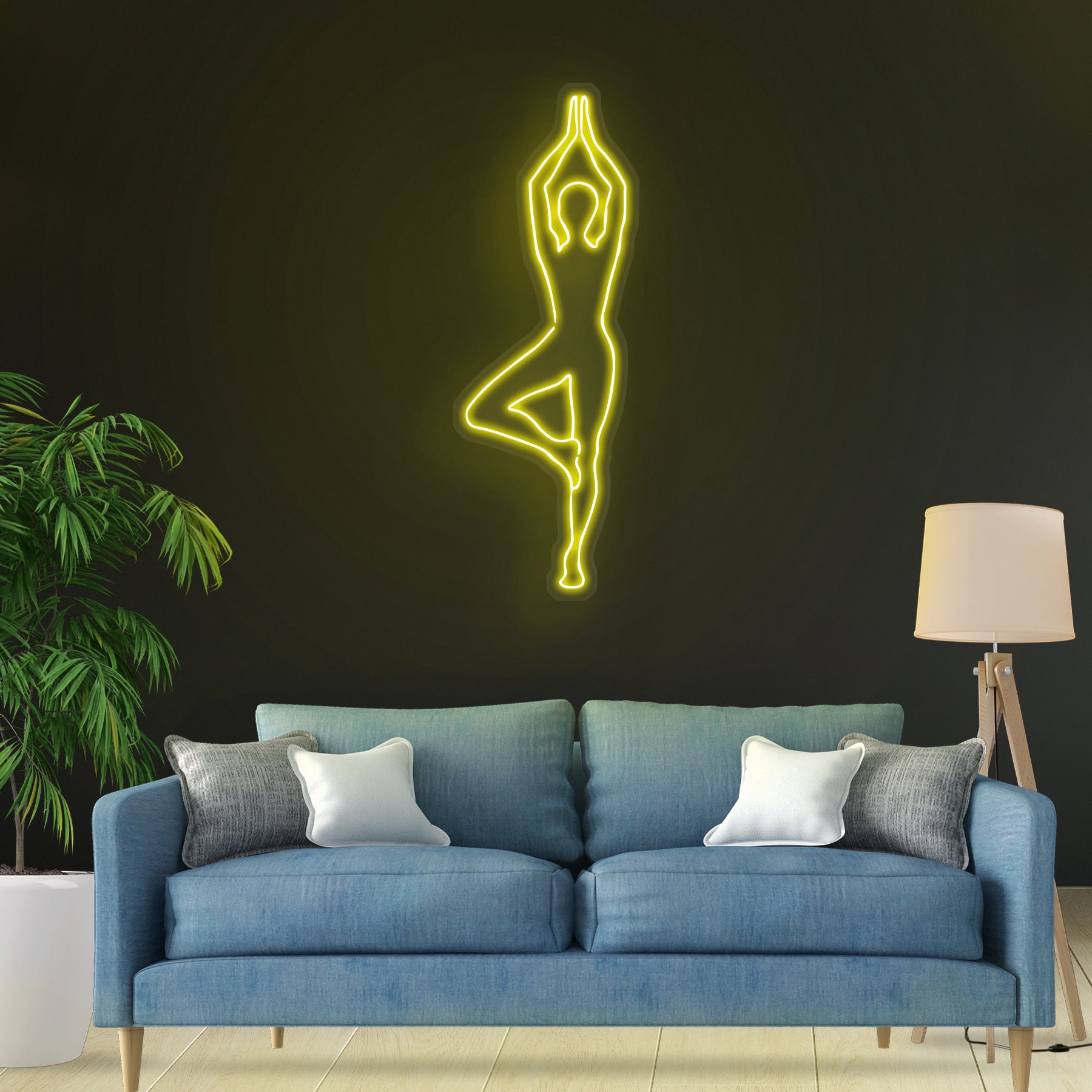Yoga Neon Sign, Girl Yoga LED Light, Yoga Club Wall Decor, Yoga Tree Pose Neon Sign, Fitness Room Led Light Art, Custom Neon Sign, Gym Art