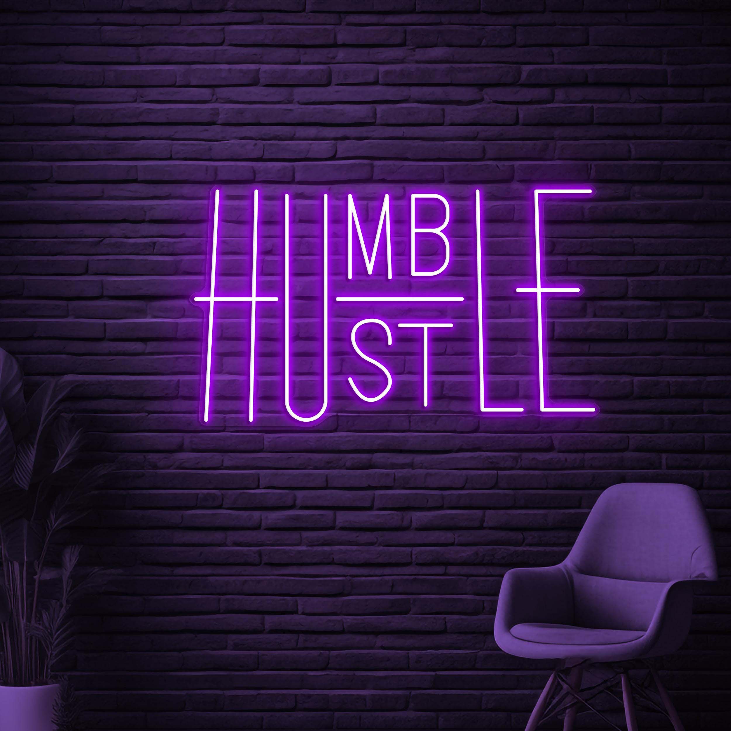 Humble Hustle Neon Sign, Humble Hustle LED Light, Dream Big Wall Decor, Boss Quotes Wall Art, Office Neon Light, Motivational Neon Sign