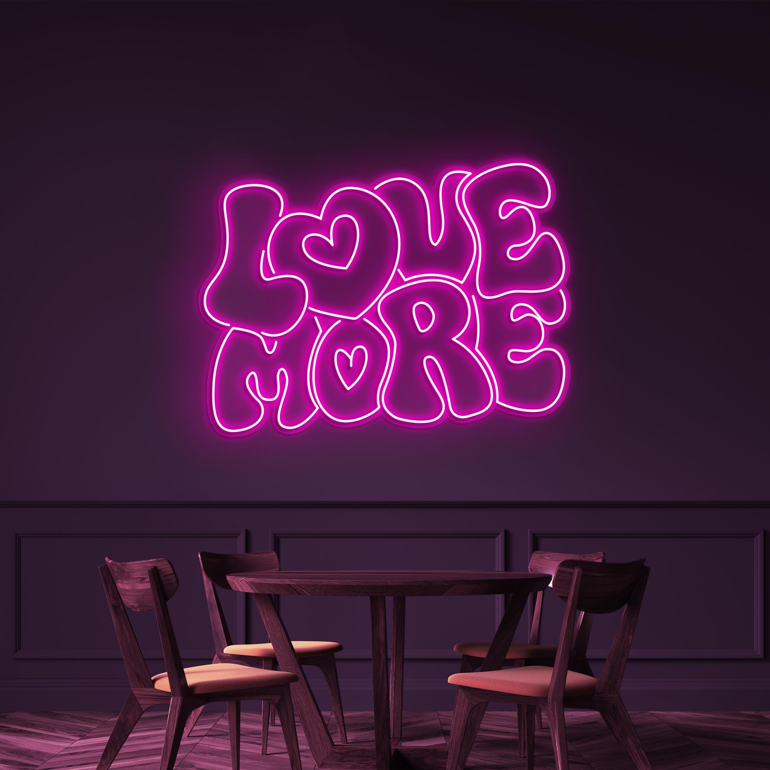 Love More Neon Sign, Love More LED Light, Love More Wall Art, Romantic Home Decor, Engagement, Birthday, Party Decoration, Couples Love sign