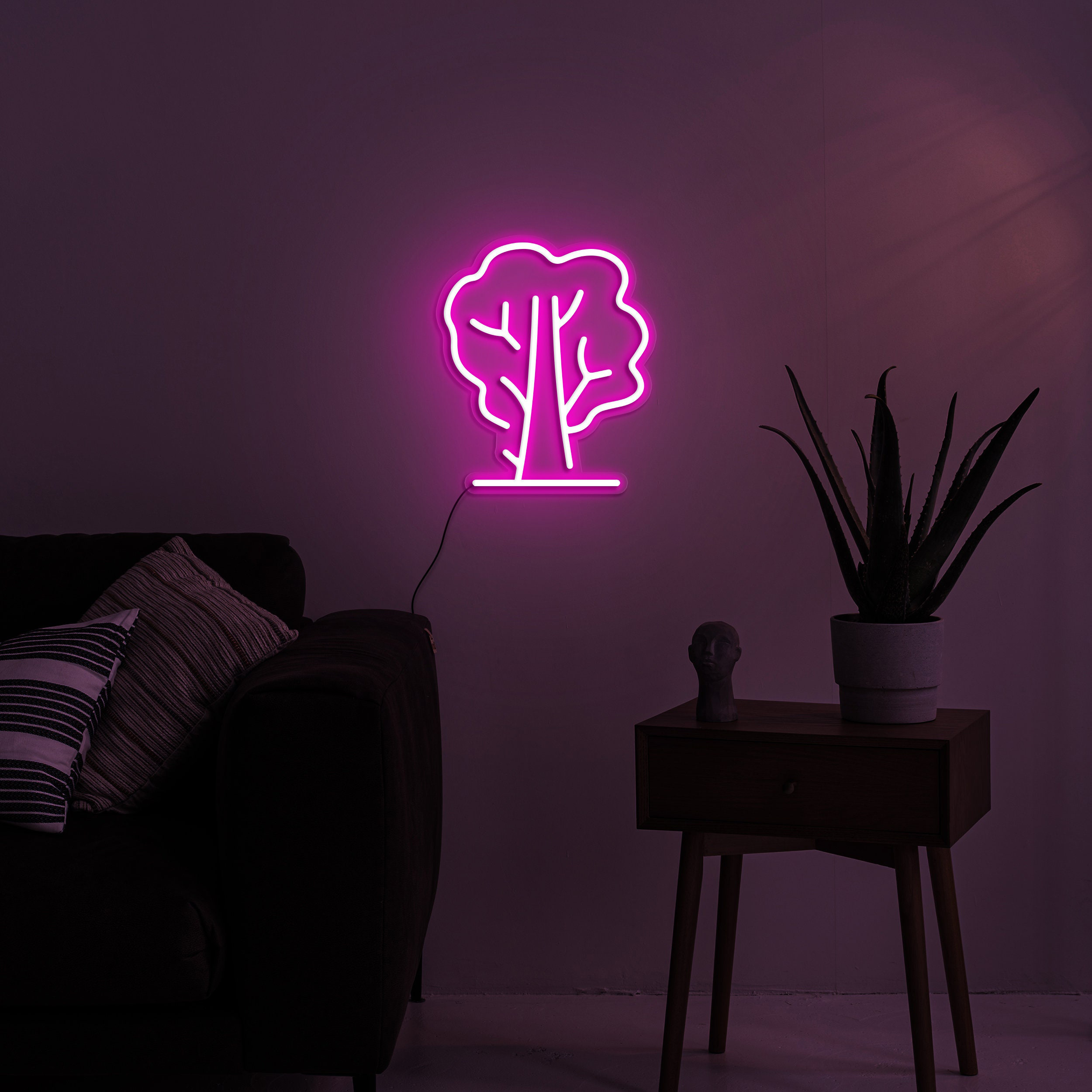 Tree Neon Sign, Family Tree LED Light Decor, Lucky Tree Wall Decoration, Baby Room Bedroom Gifts, Tree Neon Light, USB Powered,Birthday Gift