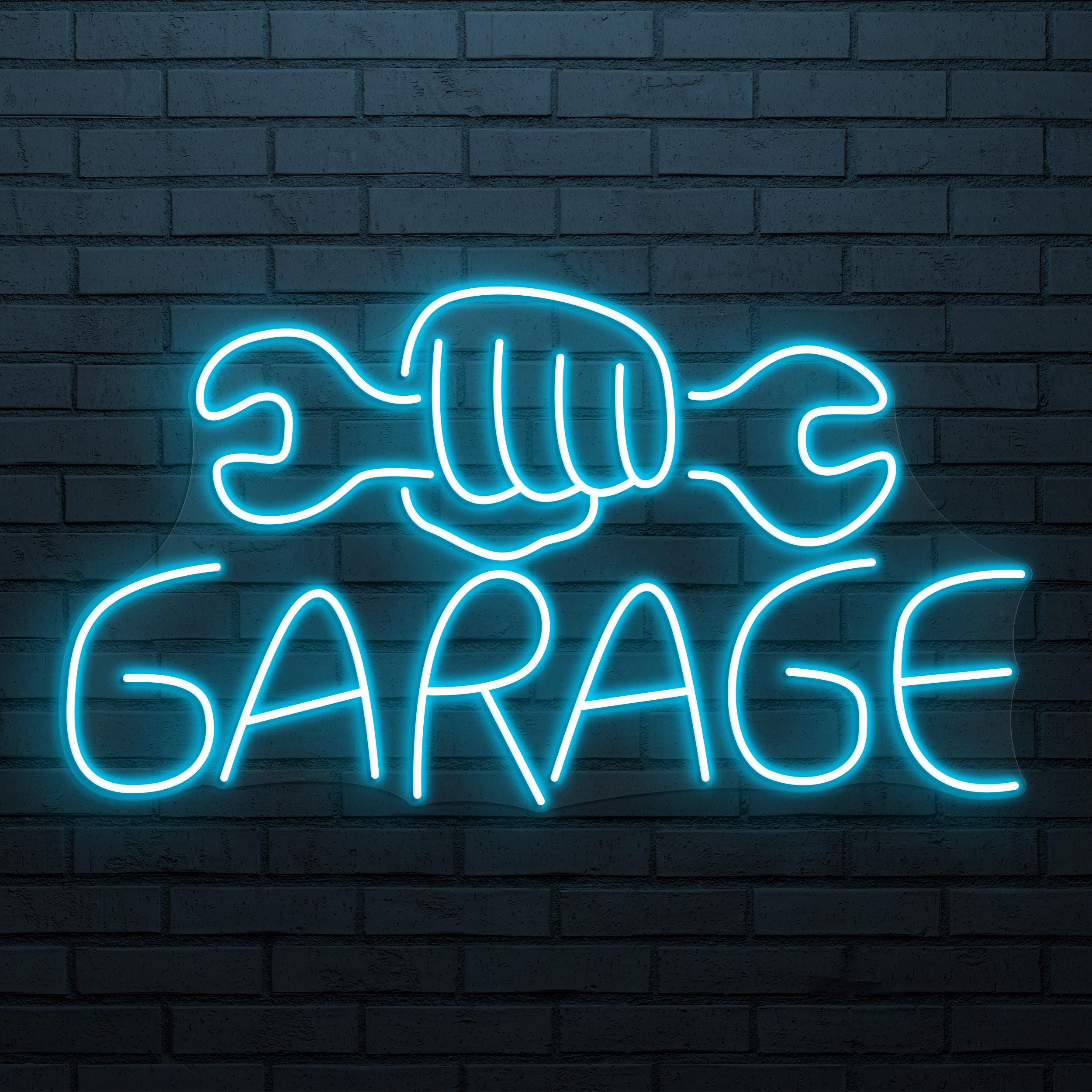 Garage Neon Sign, Garage Led Light, Wrench & Hand Wall Art, Birthday Gift For Dad, Workshop Neon Light, Mechanic Neon Art, Tools Wall Decor
