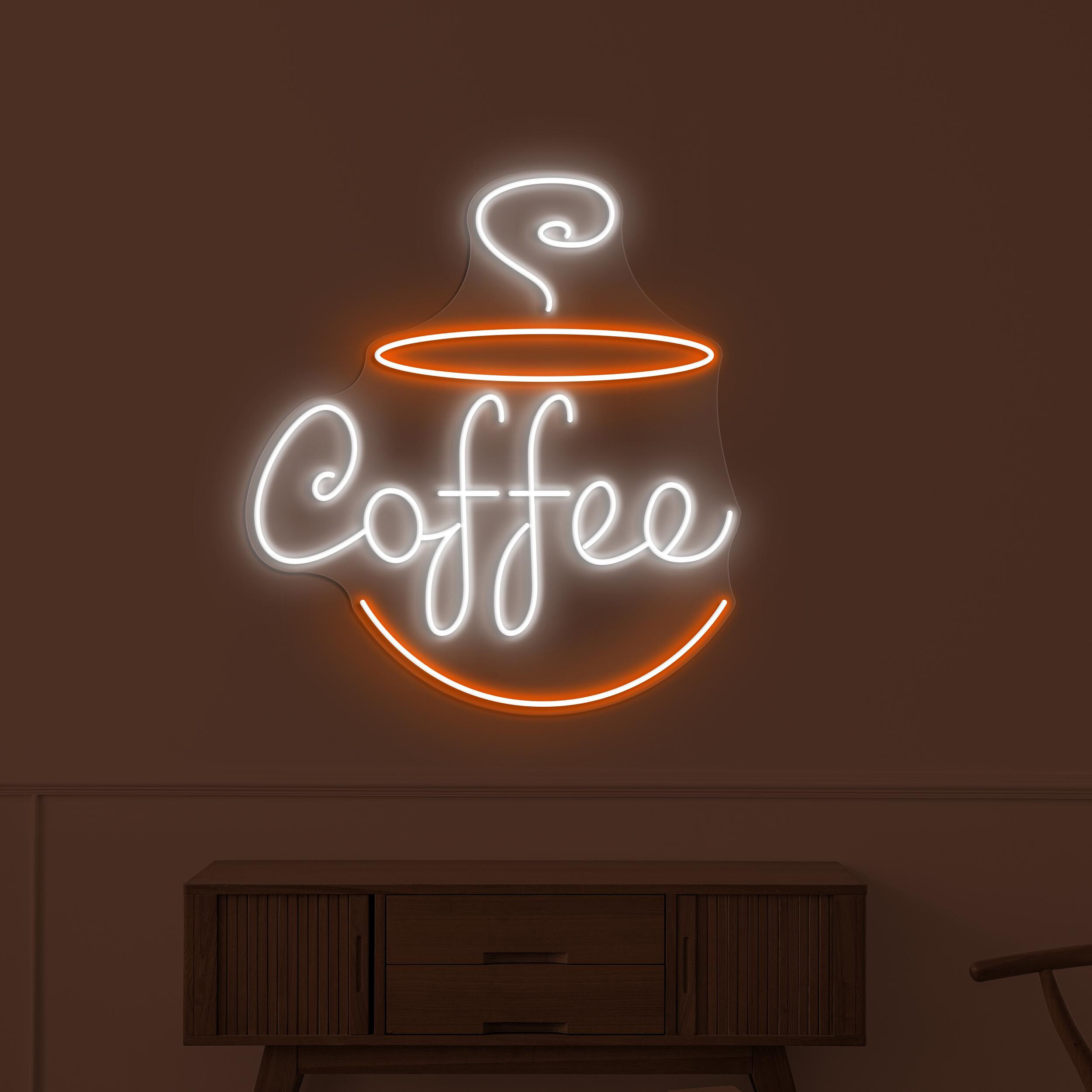 Coffee Neon Sign, Coffee LED Light, Flaming Coffee Wall Decor, Coffee Shop Neon Light, Cafe, Bar, & Restaurants Decor, Coffee Lover's Sign