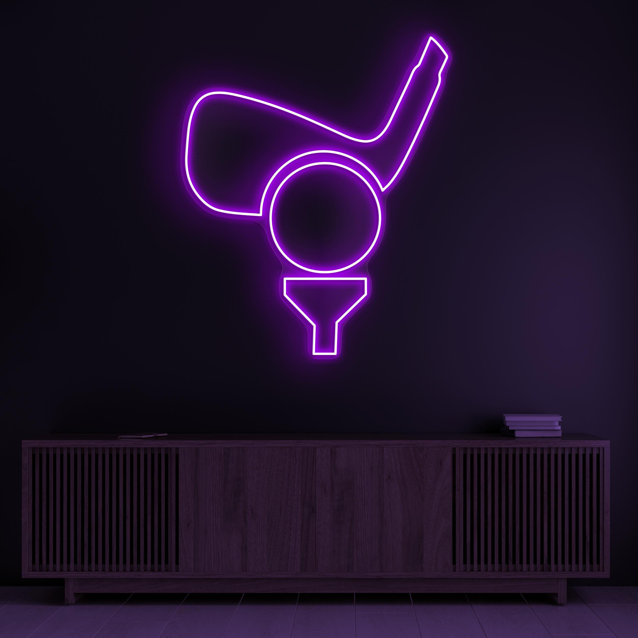 Golf Tee Neon Sign, Golf Tee LED Light, Golf Club Wall Art, Golf Ball Wall Decor, Sports Shop Neon Light, Custom Neon Sign, Game Room Decor