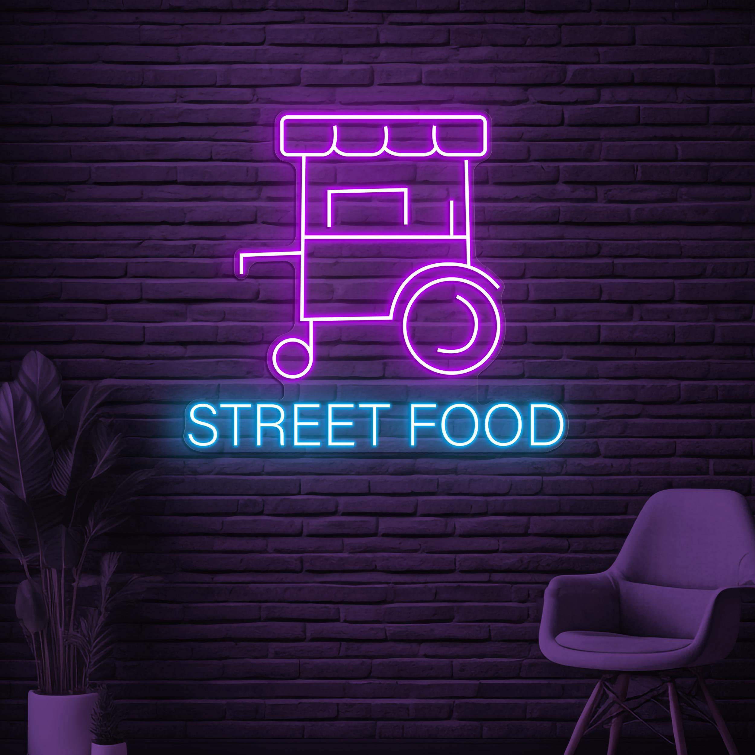 Street Food Neon Sign, In the Mood for Street Food Light, Street Food Restaurant Decoration, Custom Neon Sign, Fast Food Restaurant Wall Art