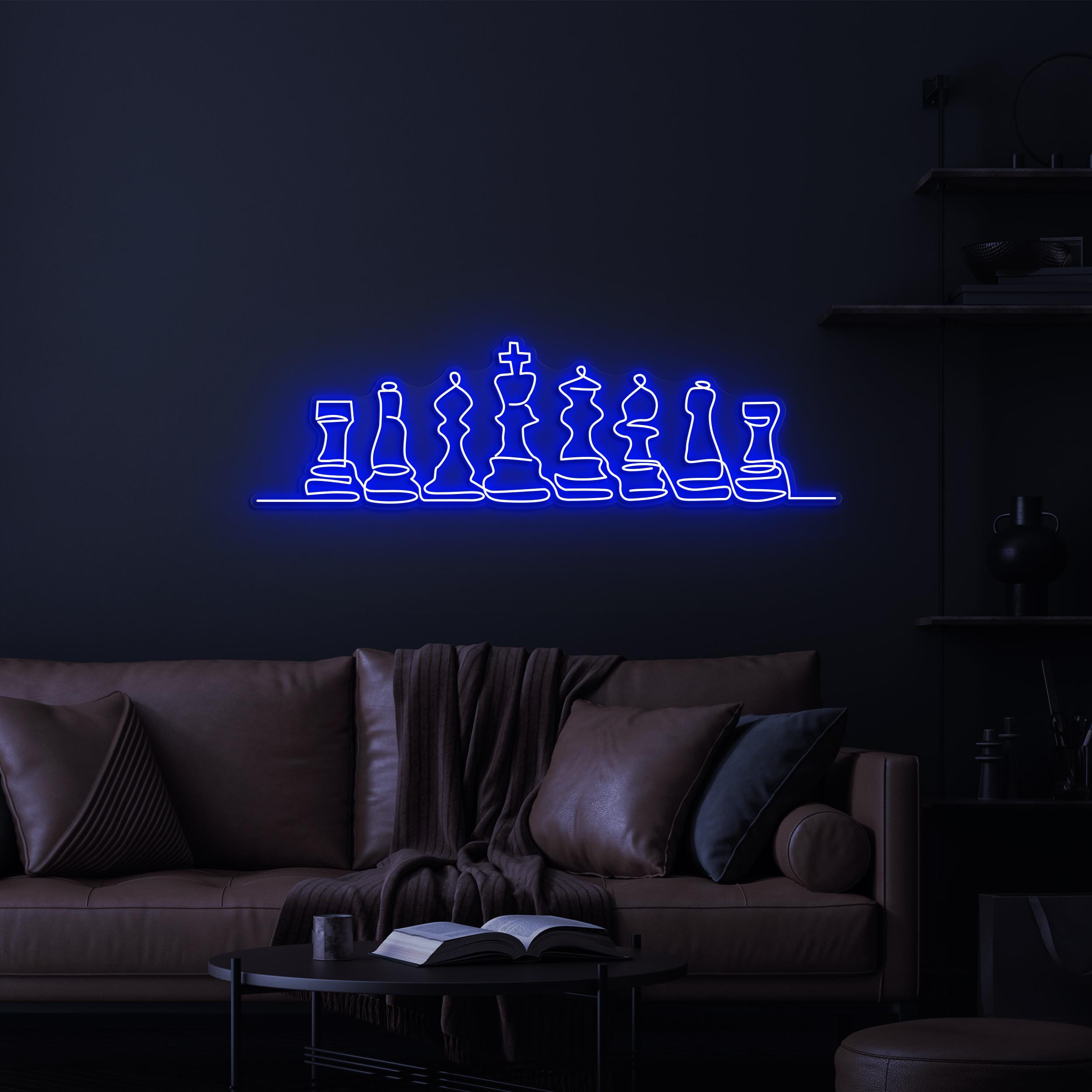 Chessboard Neon Sign, Chessboard LED Light, Checkmate LED Neon Art, Game Room Wall Art, Home Wall Decor, Office Wall Art, Custom Neon Sign