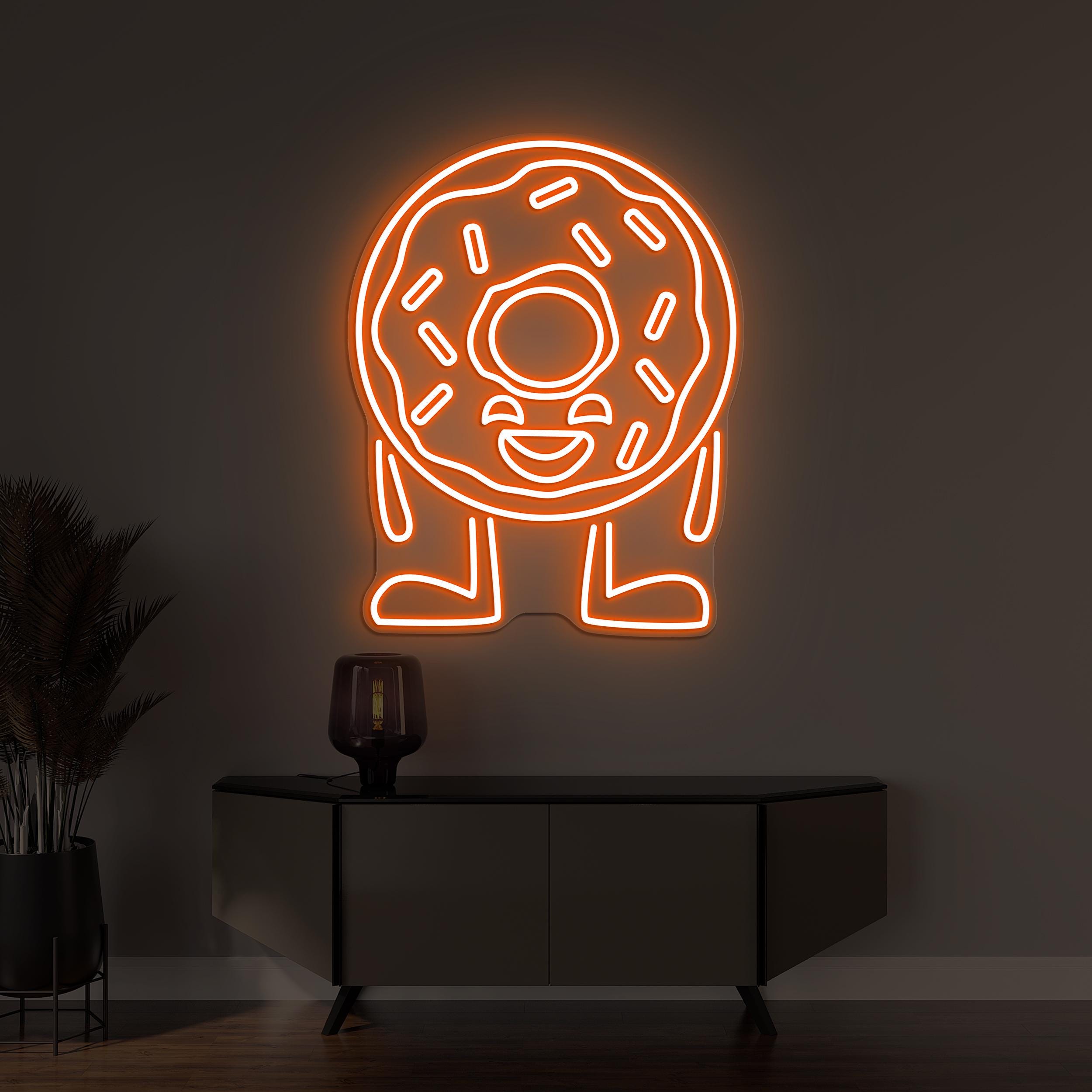 Donut Neon Sign, Donut LED Light, Yummy Donut Wall Art, Happy Donut Wall Art, Cafe Wall Decor, Home Wall Decor, Kitchen Decor, Donut Lover's