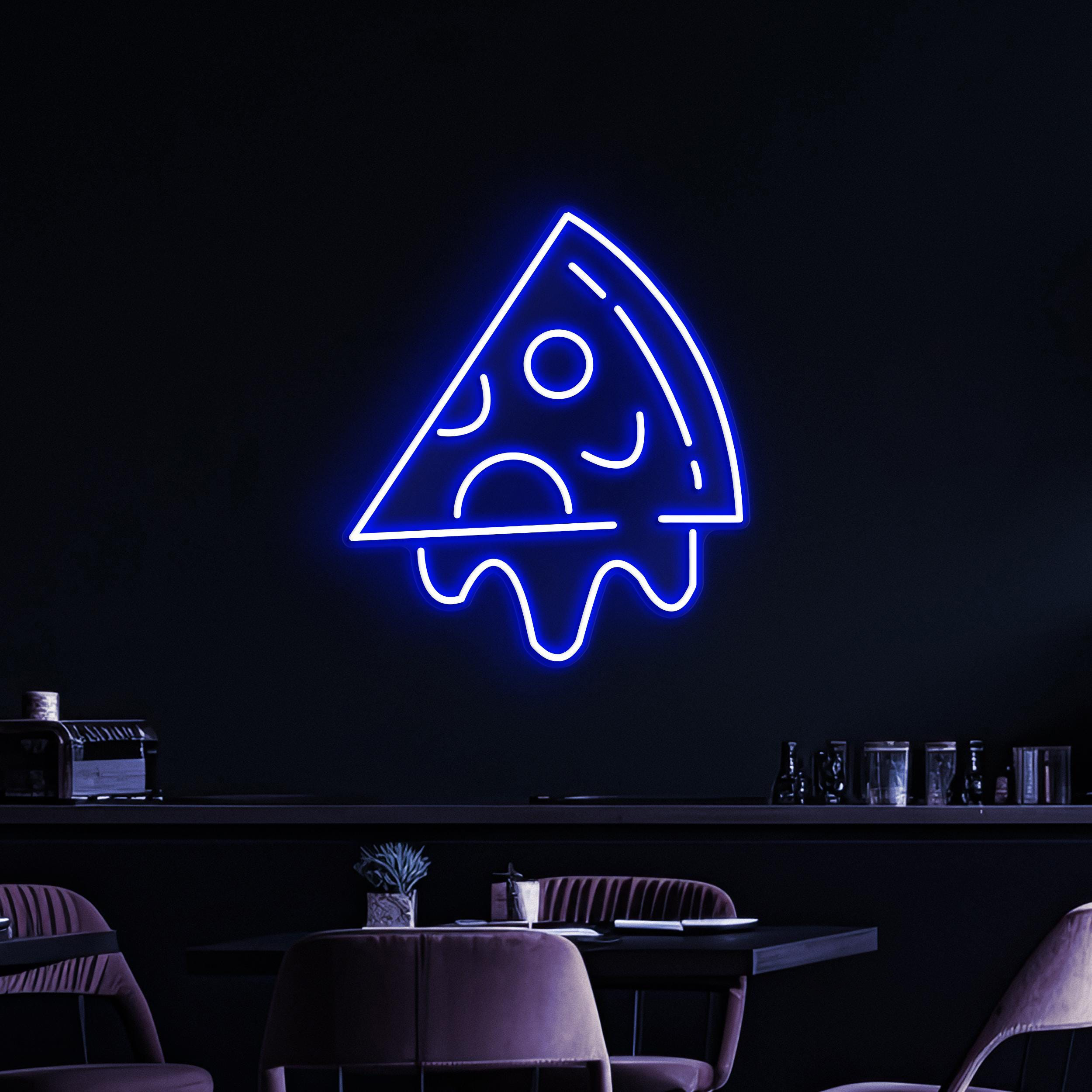 Melting Pizza Neon Sign, Melting Pizza LED Light, Pizza Shop Wall Decor, Foodie Wall Art, Pizza Slice Neon Light, Restaurant Neon Decor