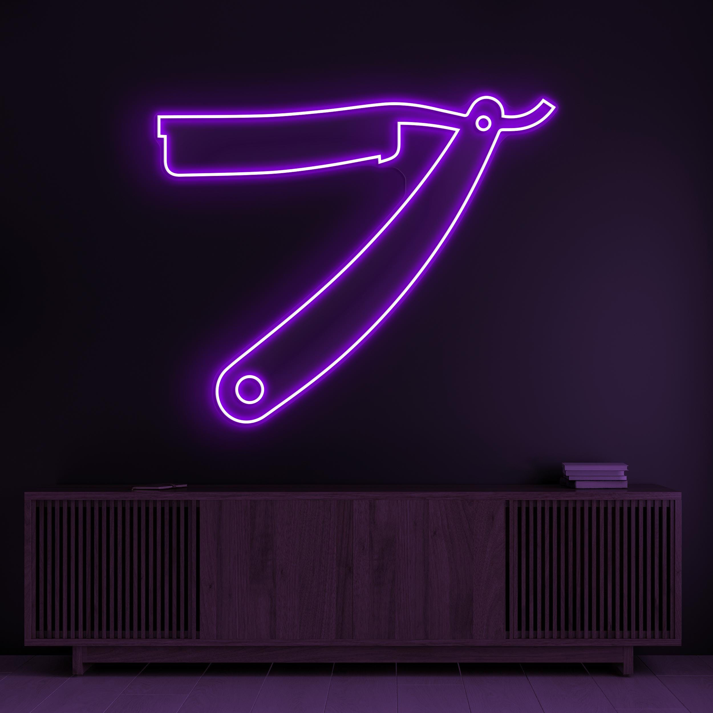 Razor Neon Sign, Straight Razor LED Light, Barber Razor Wall Decor, Barber Shop Neon Light, Classic Shave Neon Art, Razor Neon Sign, Gift