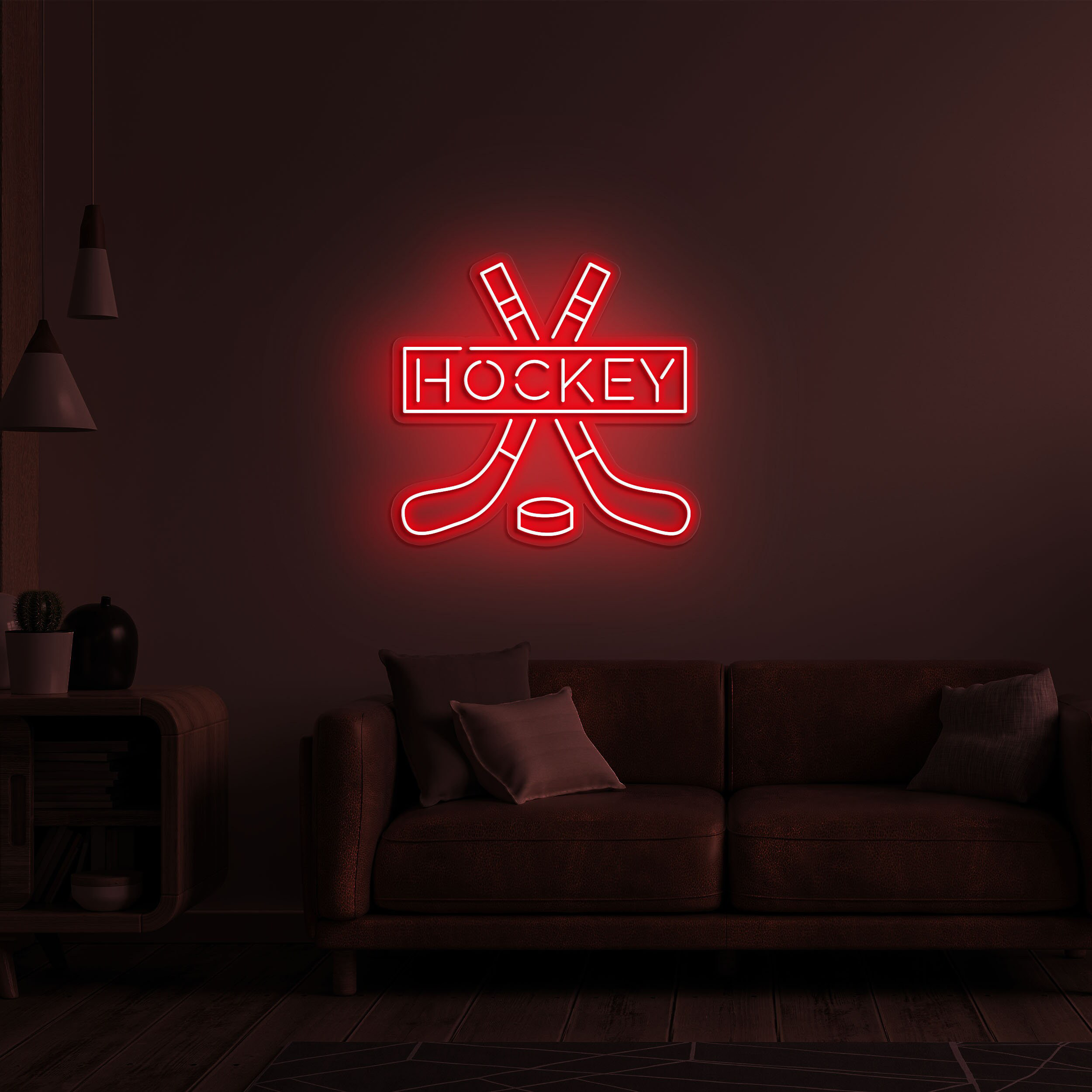 Hockey Neon Sign, LED Wall Art, Neon Light for Game Room, Sports Decor, Hockey Neon Light for Man Caves, Sports Bars, and Hockey Fans, Gift